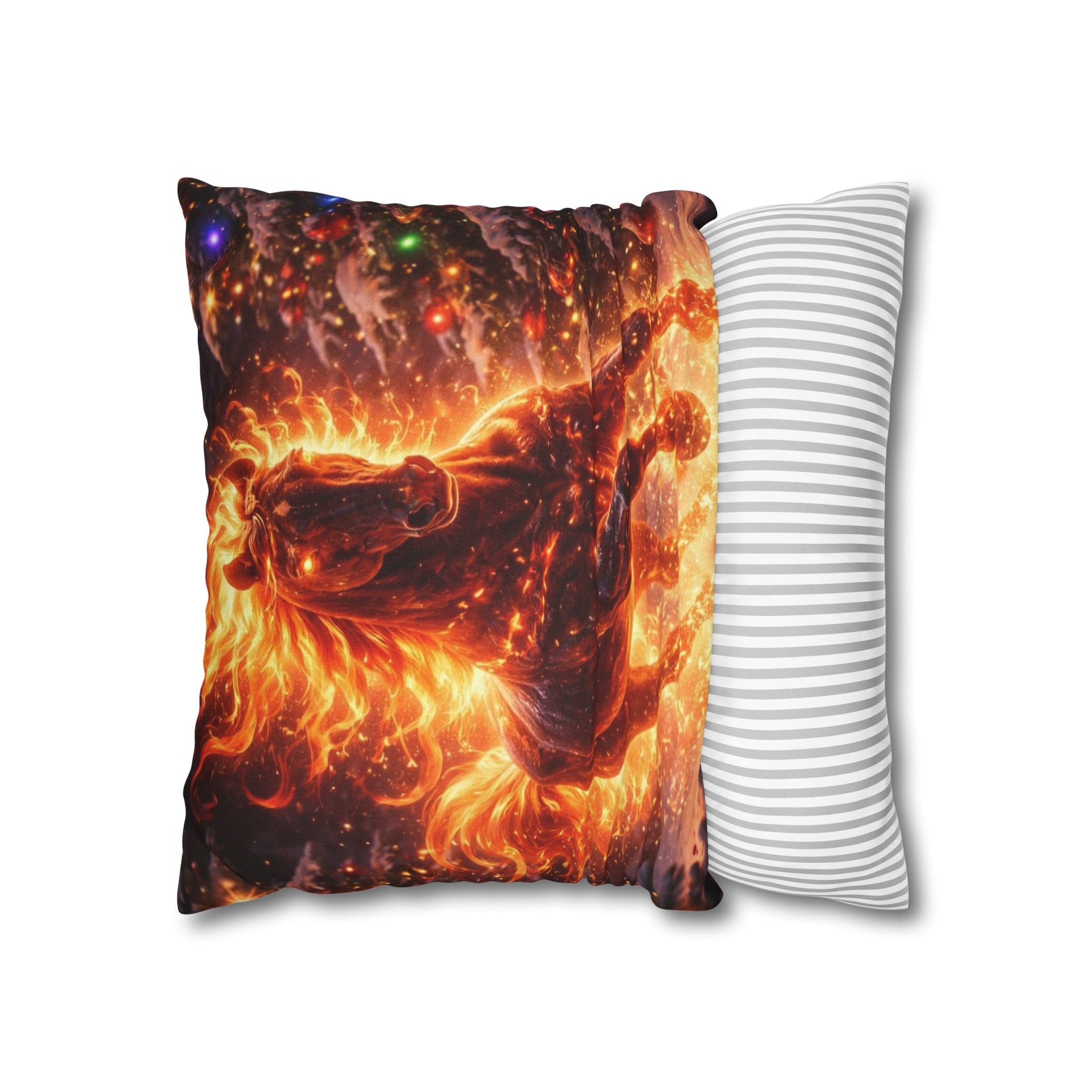 Fire Horse Throw Pillow | Christmas Decorative Cushion