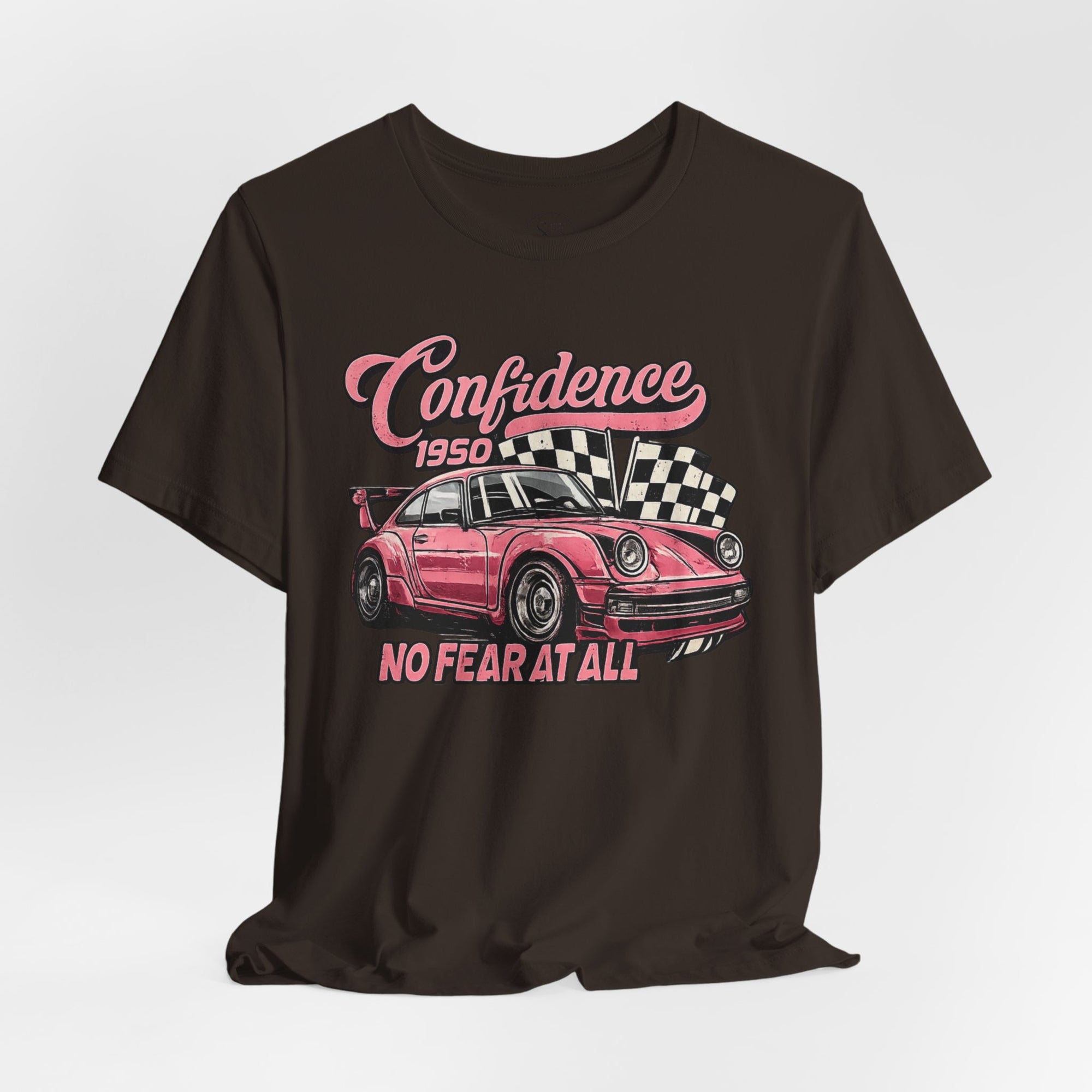 Vintage Pink Porsche 1950 Racing Tee | Confidence No Fear At All