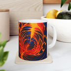 Fire Swirl Mug | Red Orange Abstract Coffee Cup | Bold Art Gift