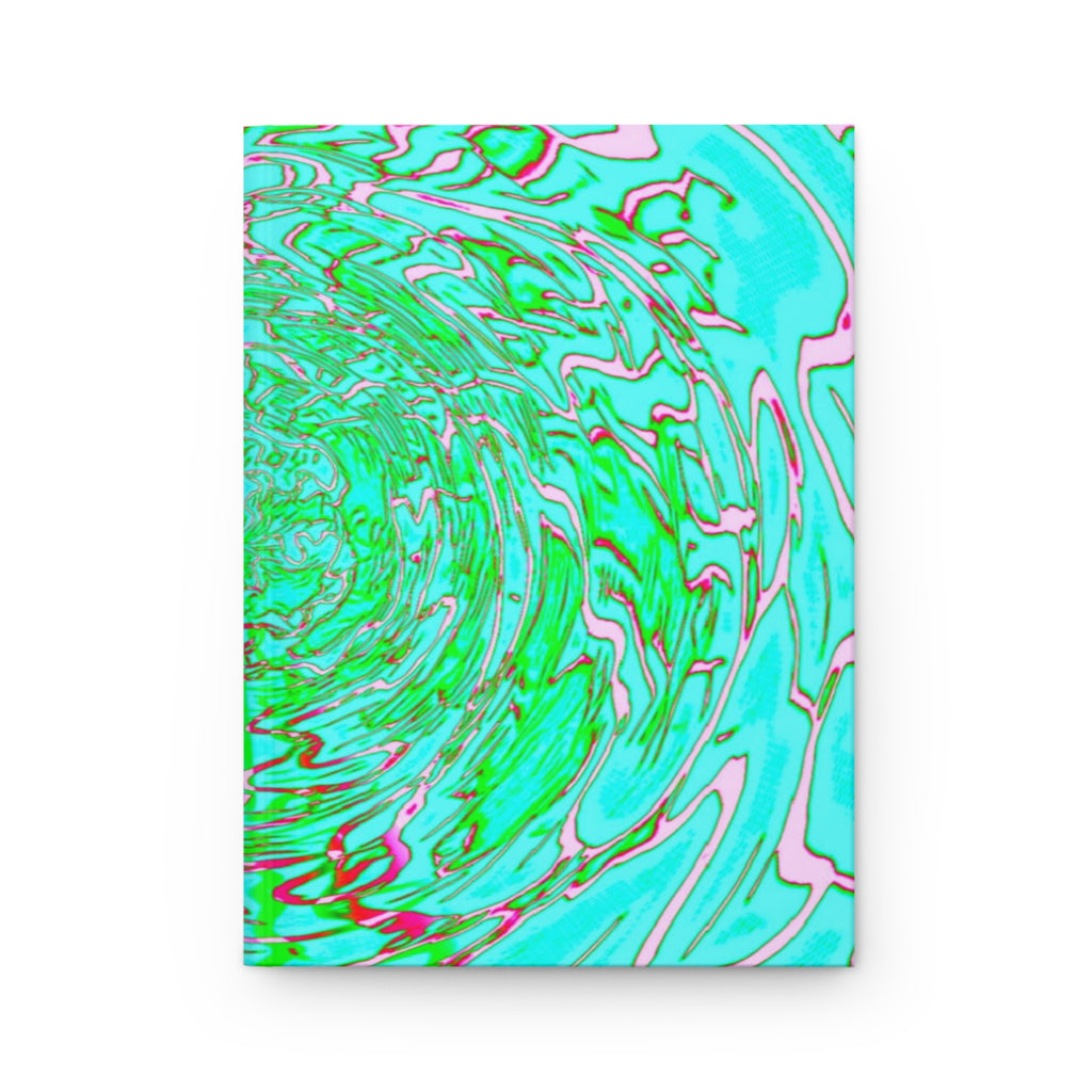 Aqua Swirl Abstract Notebook Hardcover Journal | Turquoise Marble Vortex