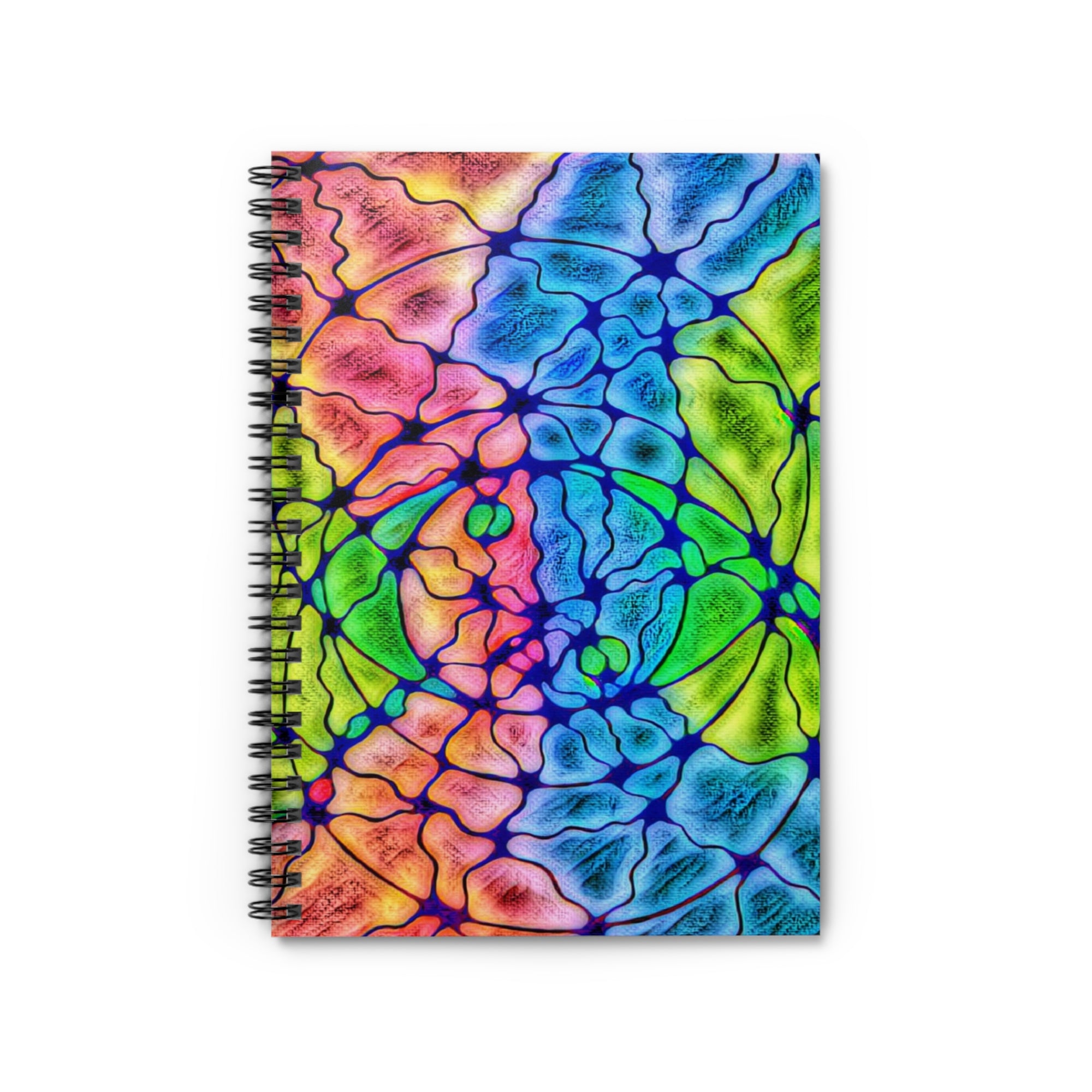 Rainbow Mosaic Abstract Notebook | Colorful Aesthetic Spiral Journal