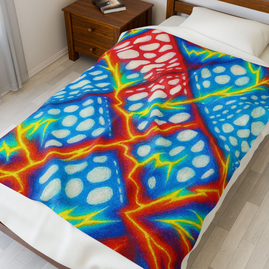 Vibrant Velveteen Plush Blanket - Cozy Throw for Comfort, Kids Room Decor, Vibrant Blanket Gift, Home Accents, Parties & Holidays