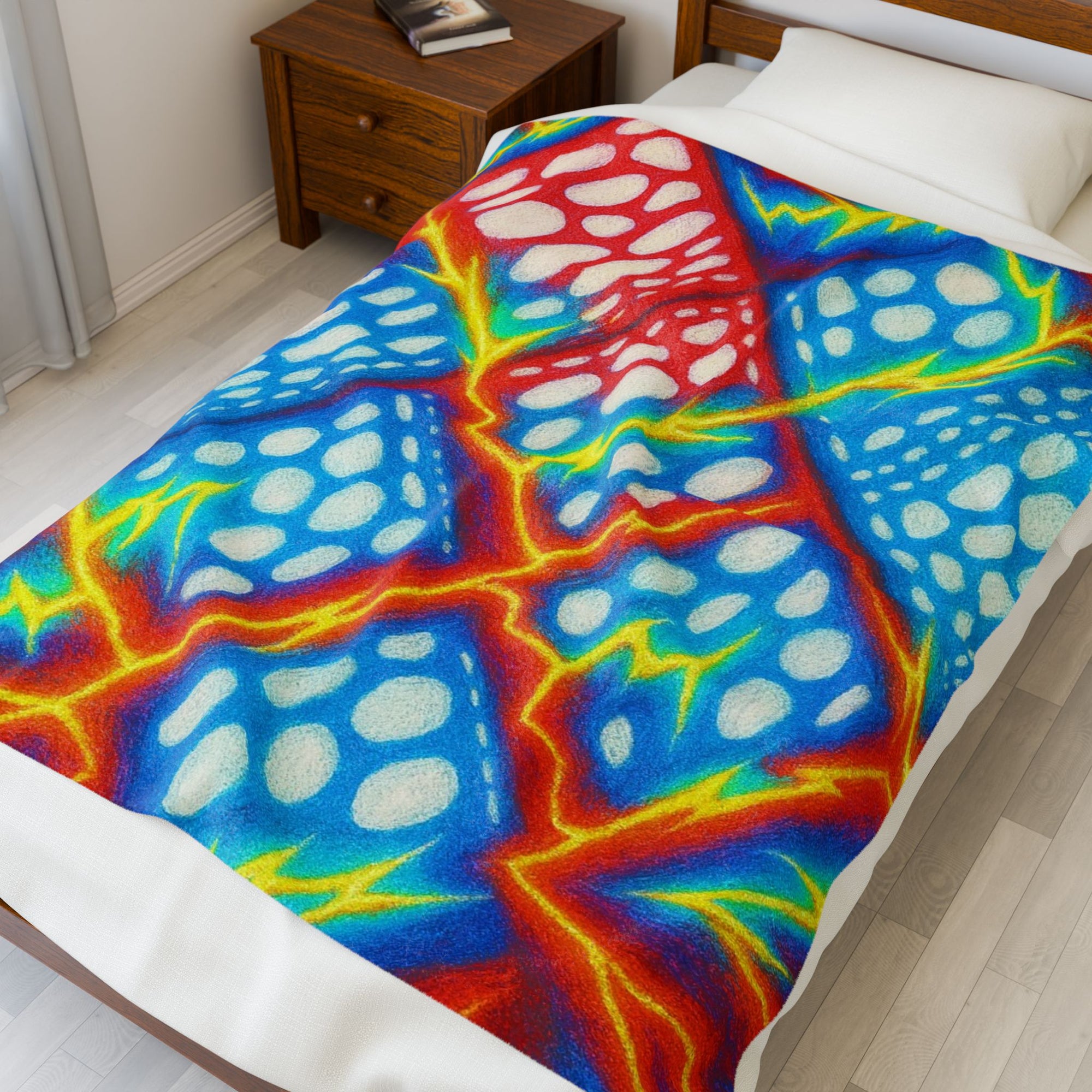 Vibrant Velveteen Plush Blanket - Cozy Throw for Comfort, Kids Room Decor, Vibrant Blanket Gift, Home Accents, Parties & Holidays