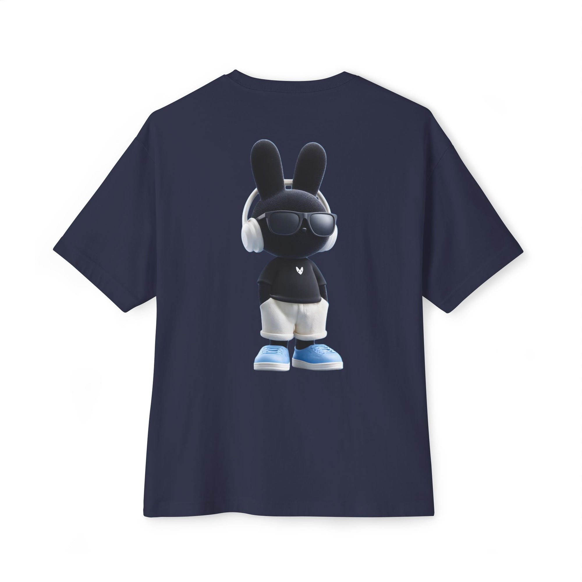 Oversized | Black Bunny Character Tee | Bunny Graphic T-Shirt