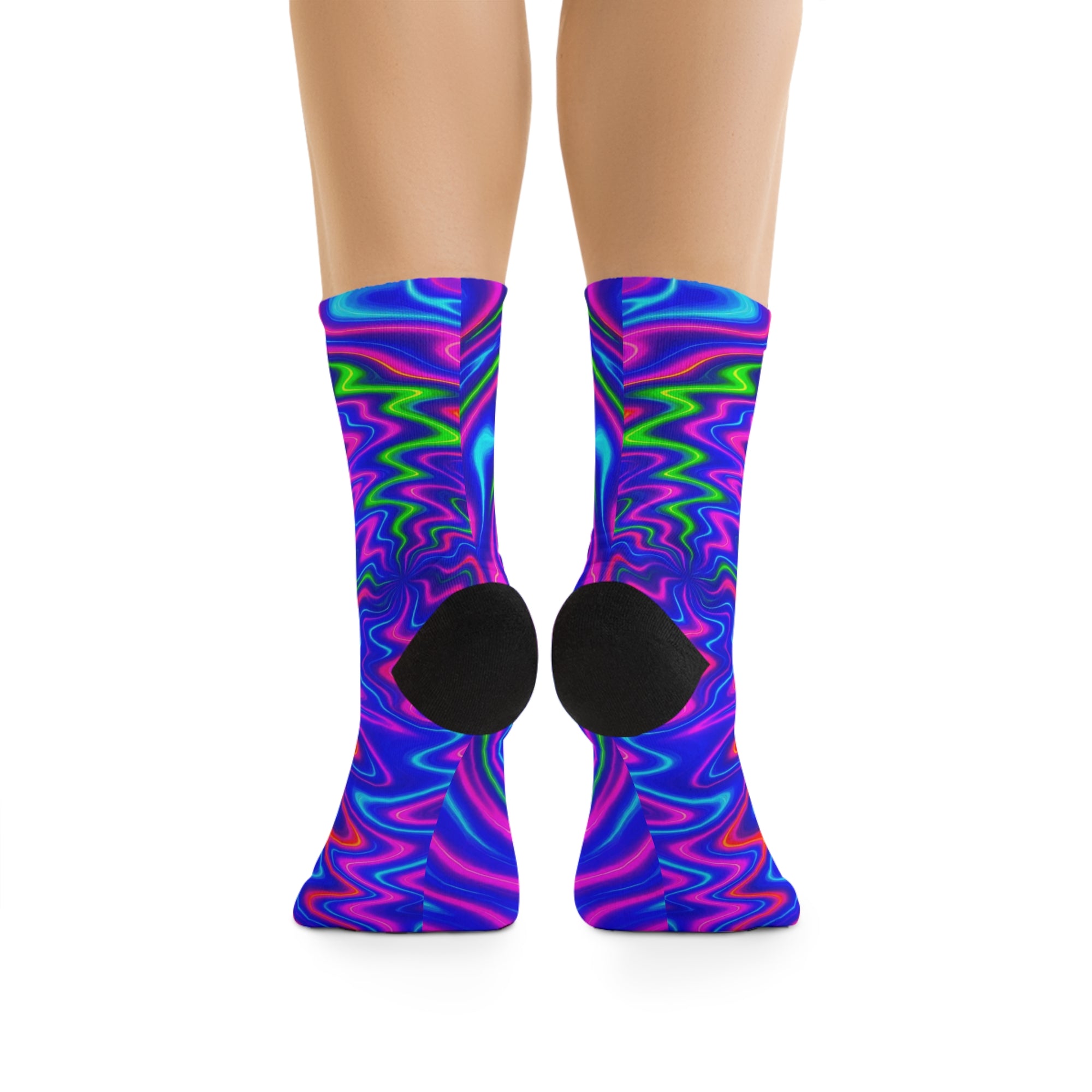 Vibrant Swirl Pattern Socks | Colorful Psychedelic Crew