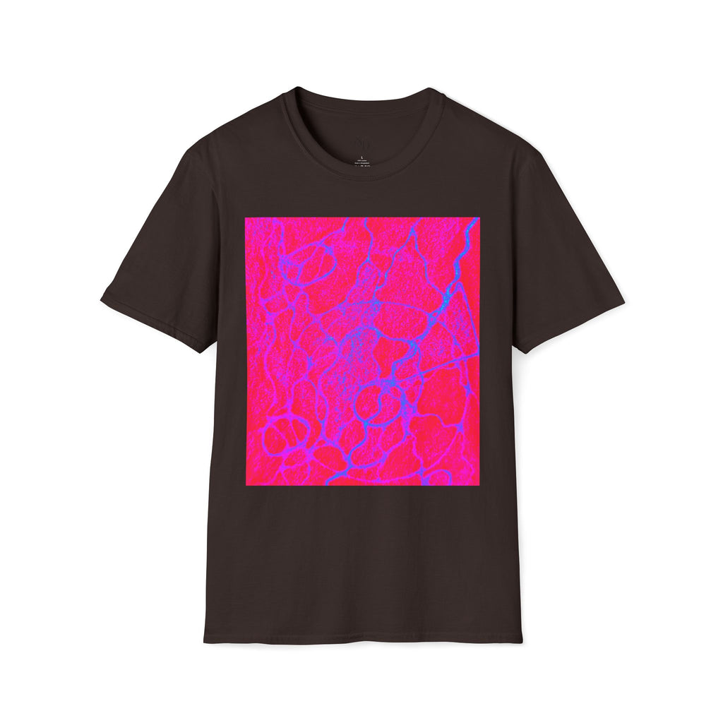 Neon Pink Plasma Abstract Unisex Tee | Vibrant Marble Graphic Shirt