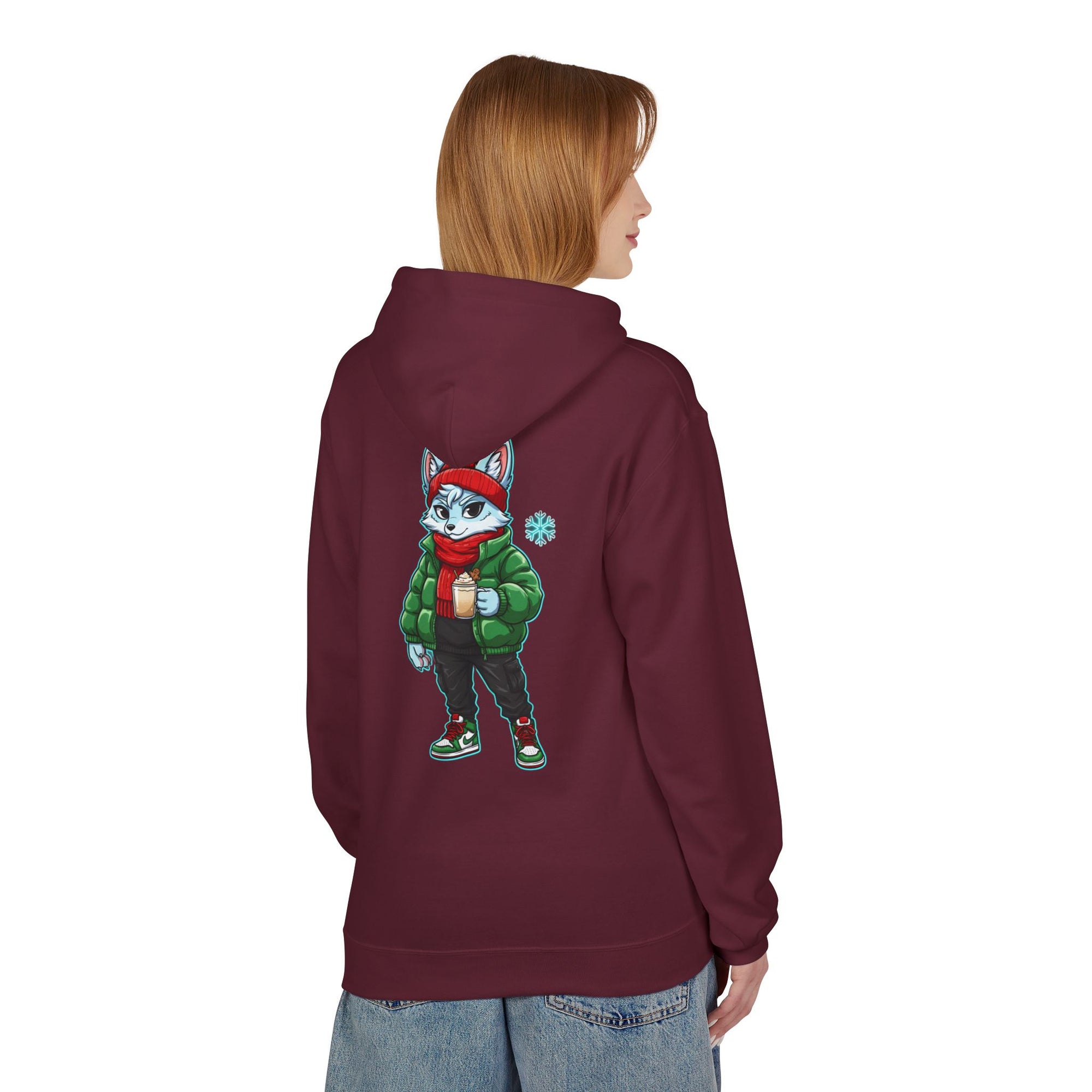 Cool Fox Character Hoodie | Cool Cyber Wolf Christmas Hoodie | Unique Gamer Gift