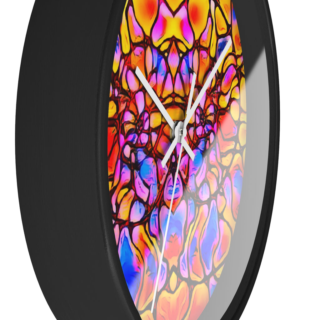 Stained Glass Kaleidoscope Wall Clock | Jewel Tone Abstract Home Decor | Silent Art Gift