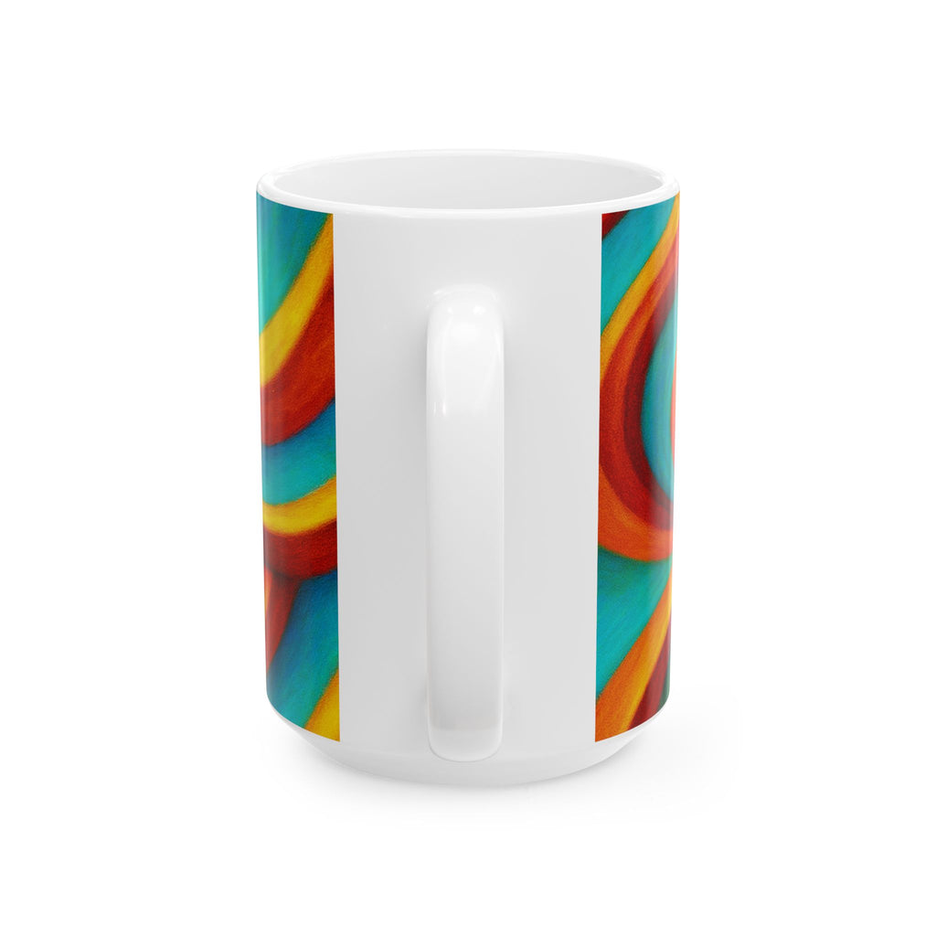 Retro Swirl Mug | Colorful Ceramic Coffee Cup | Modern Art Gift
