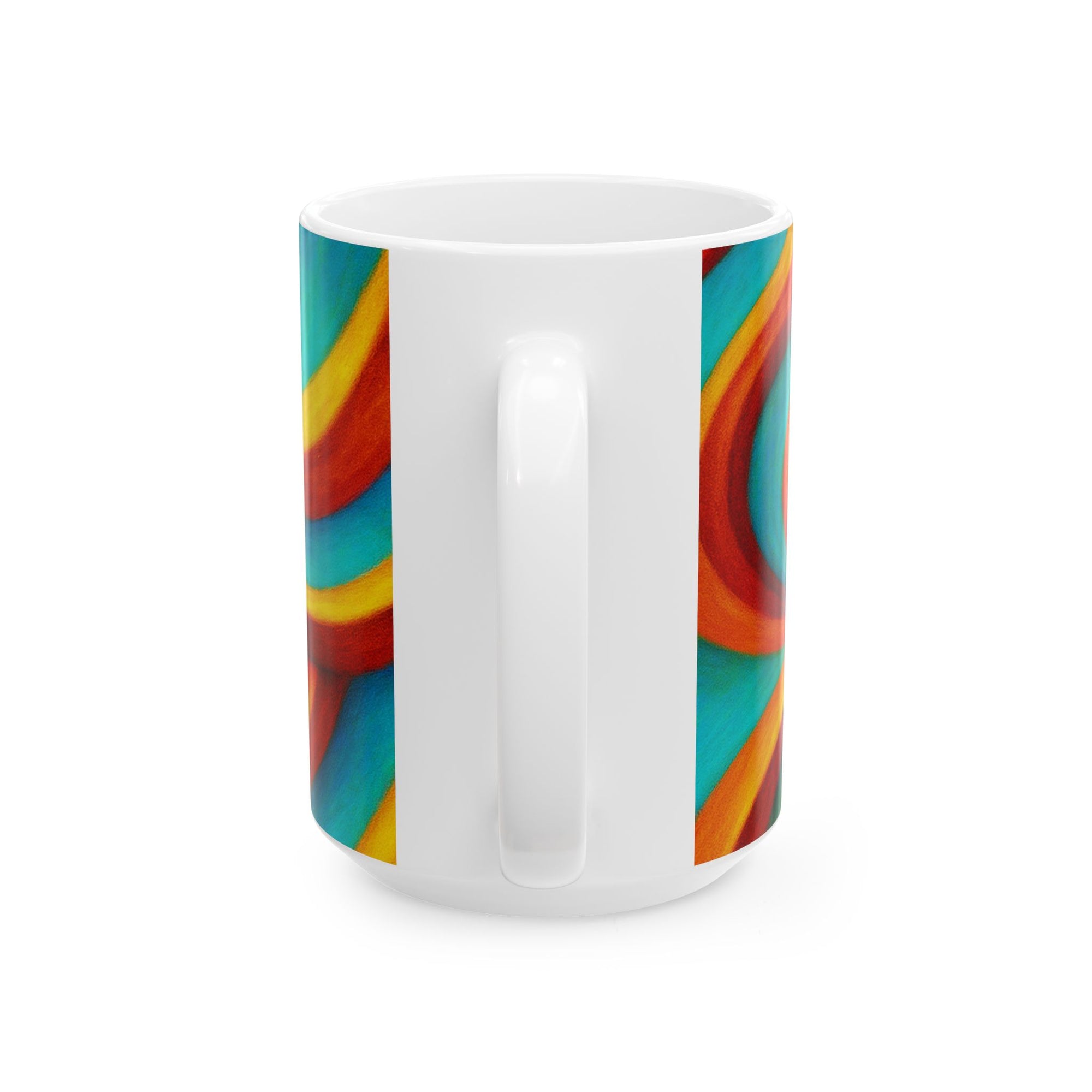 Retro Swirl Mug | Colorful Ceramic Coffee Cup | Modern Art Gift