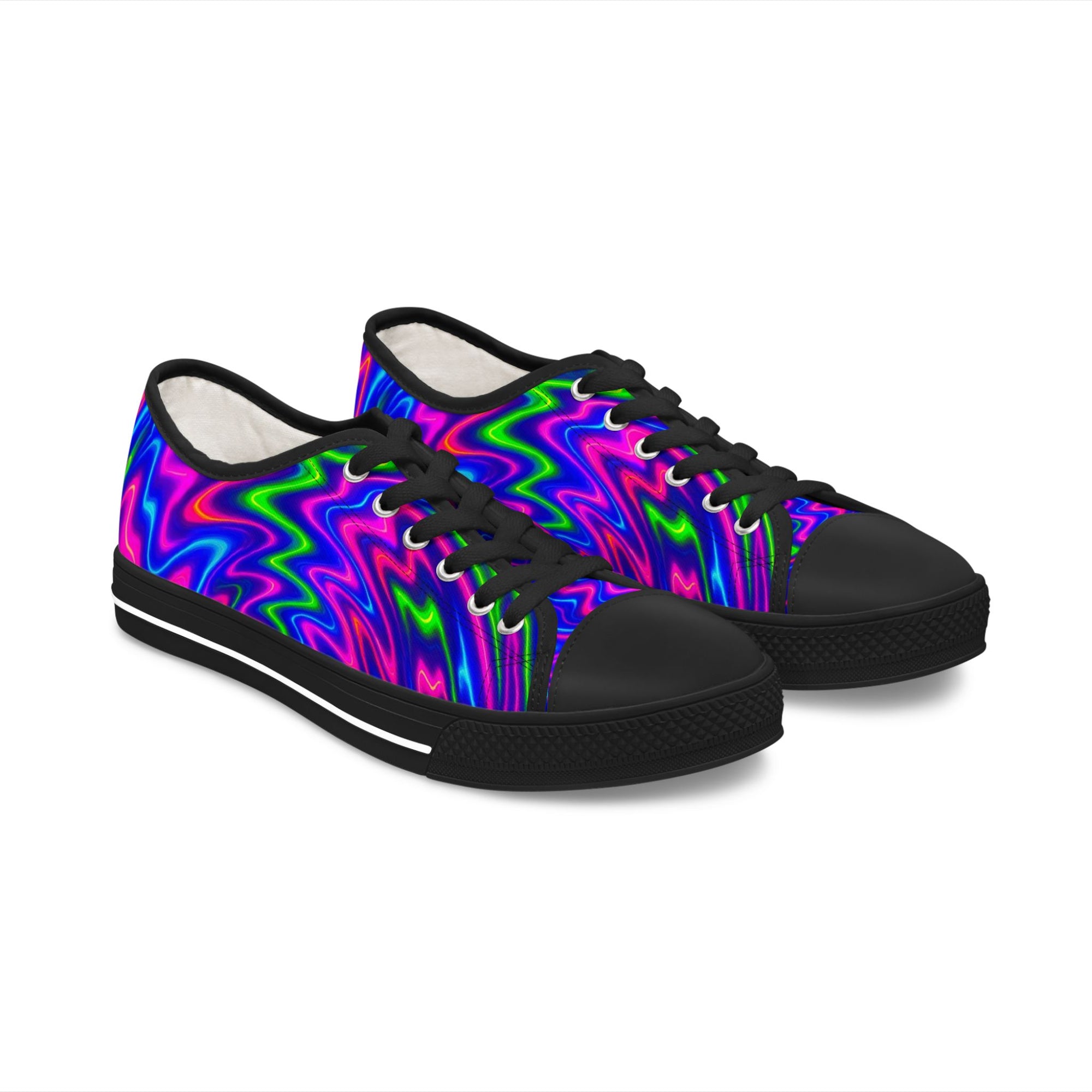 Psychedelic Low Top Sneakers: Vibrant Women's Casual Shoes