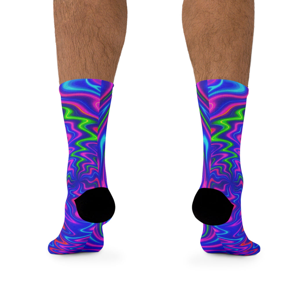 Vibrant Swirl Pattern Socks | Colorful Psychedelic Crew