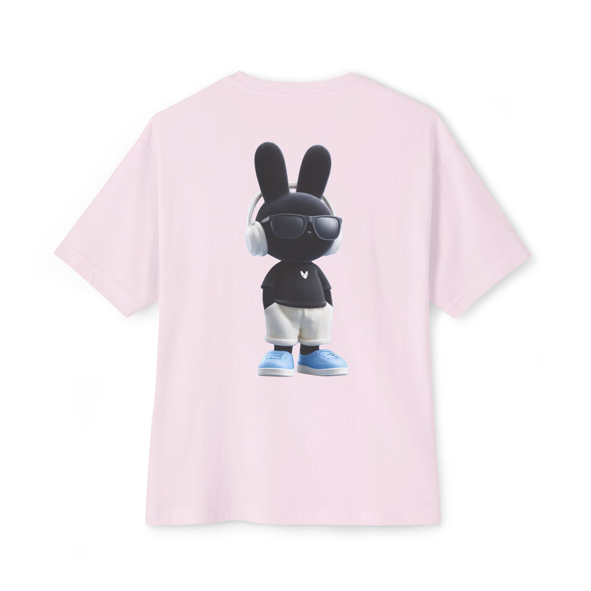 Oversized | Black Bunny Character Tee | Bunny Graphic T-Shirt