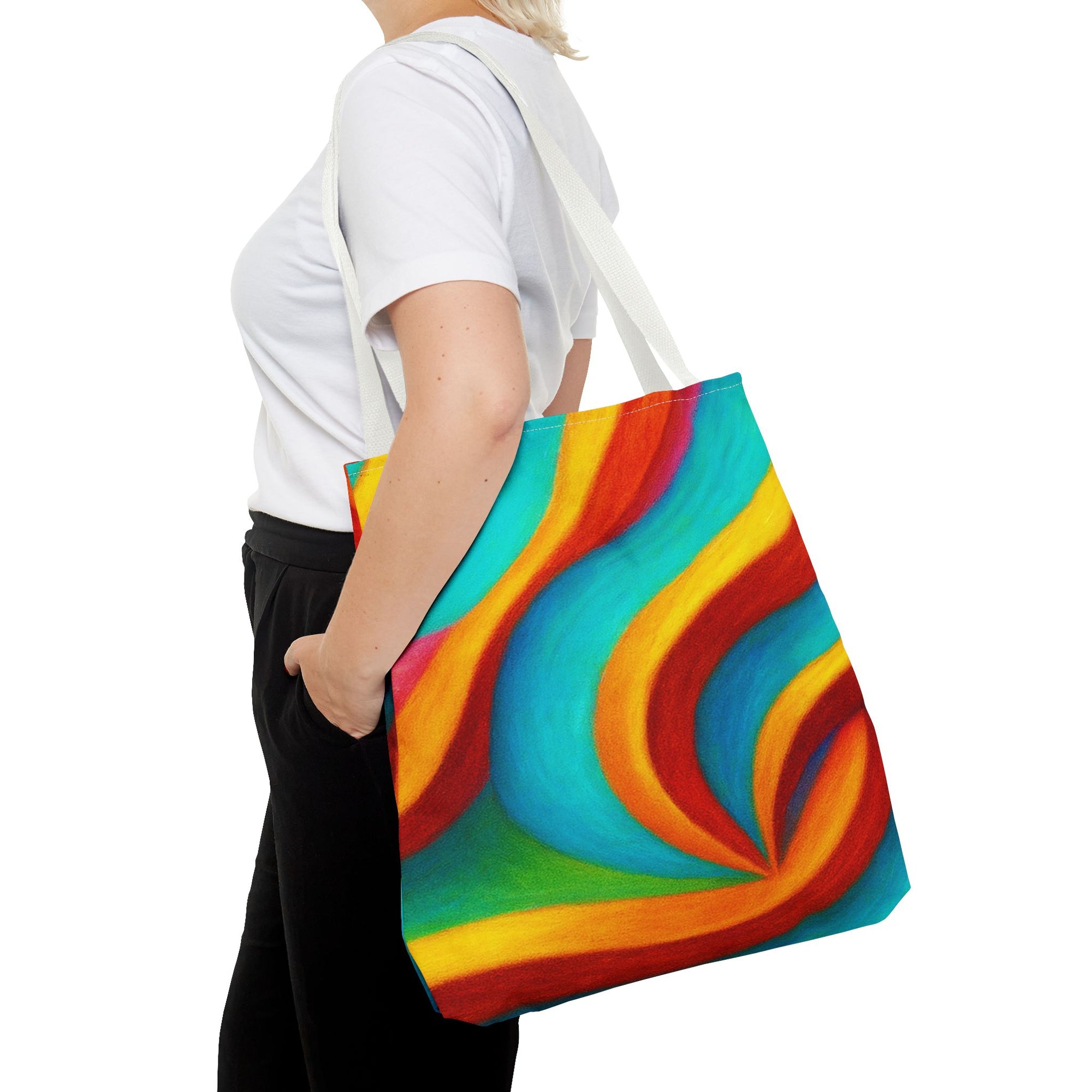 Colorful Swirl Tote Bag | Abstract Rainbow Shopping Bag | Reusable