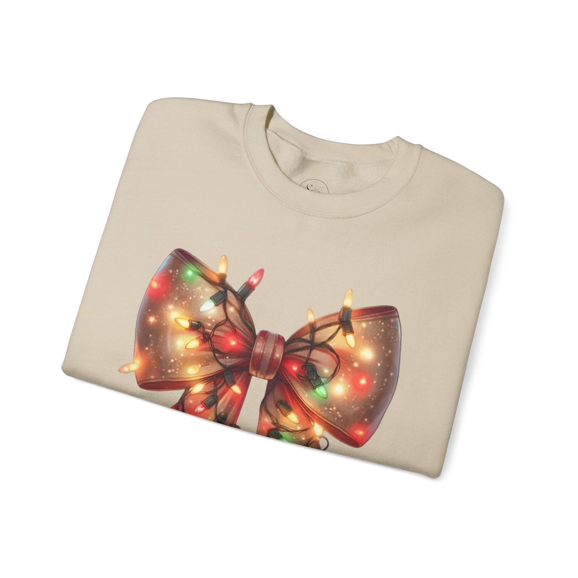 Christmas Bow Sweatshirt | Holiday Lights Crewneck