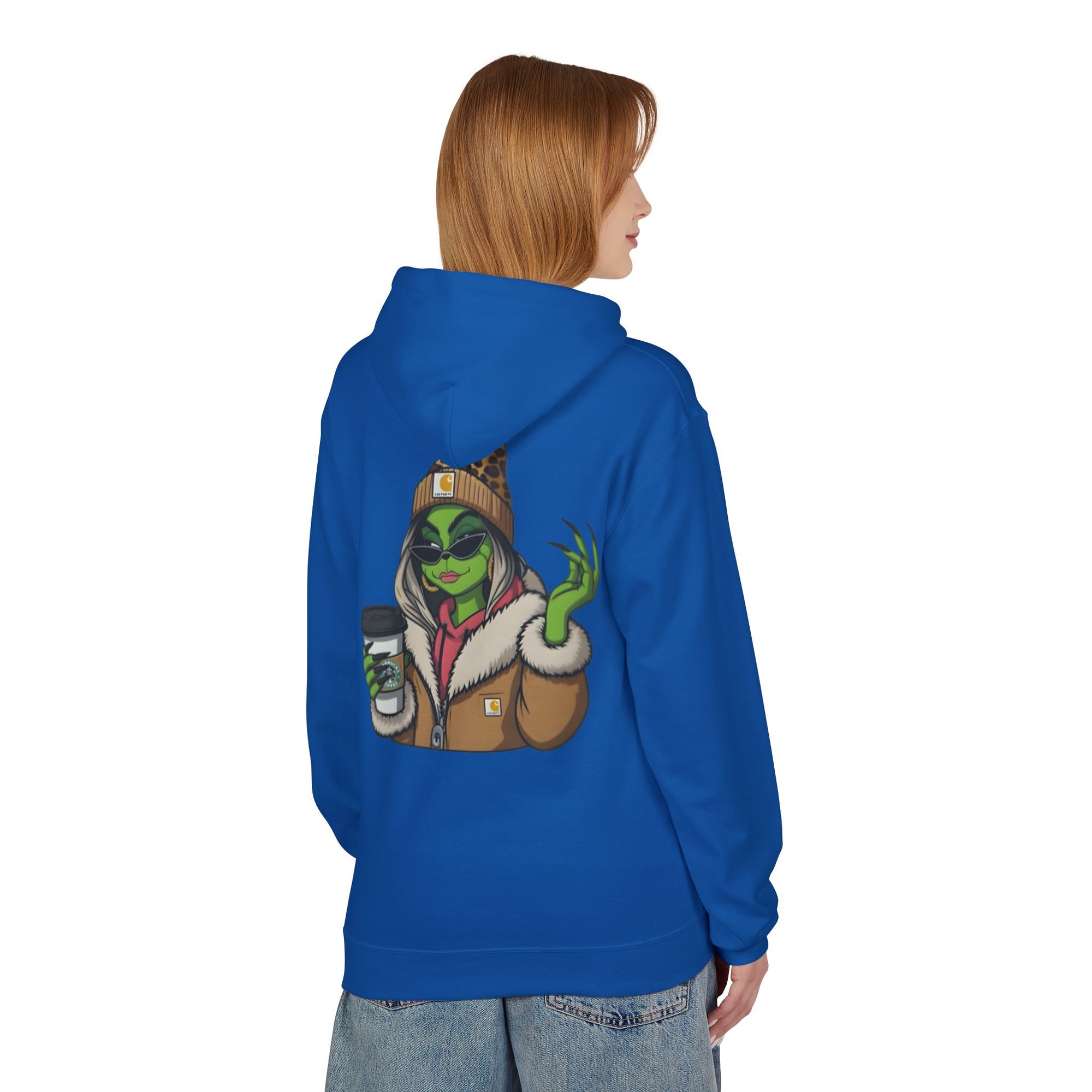 Sassy Grinch Girl Coffee Hoodie | Cozy Alien Winter Sweater | Funny Christmas Gift