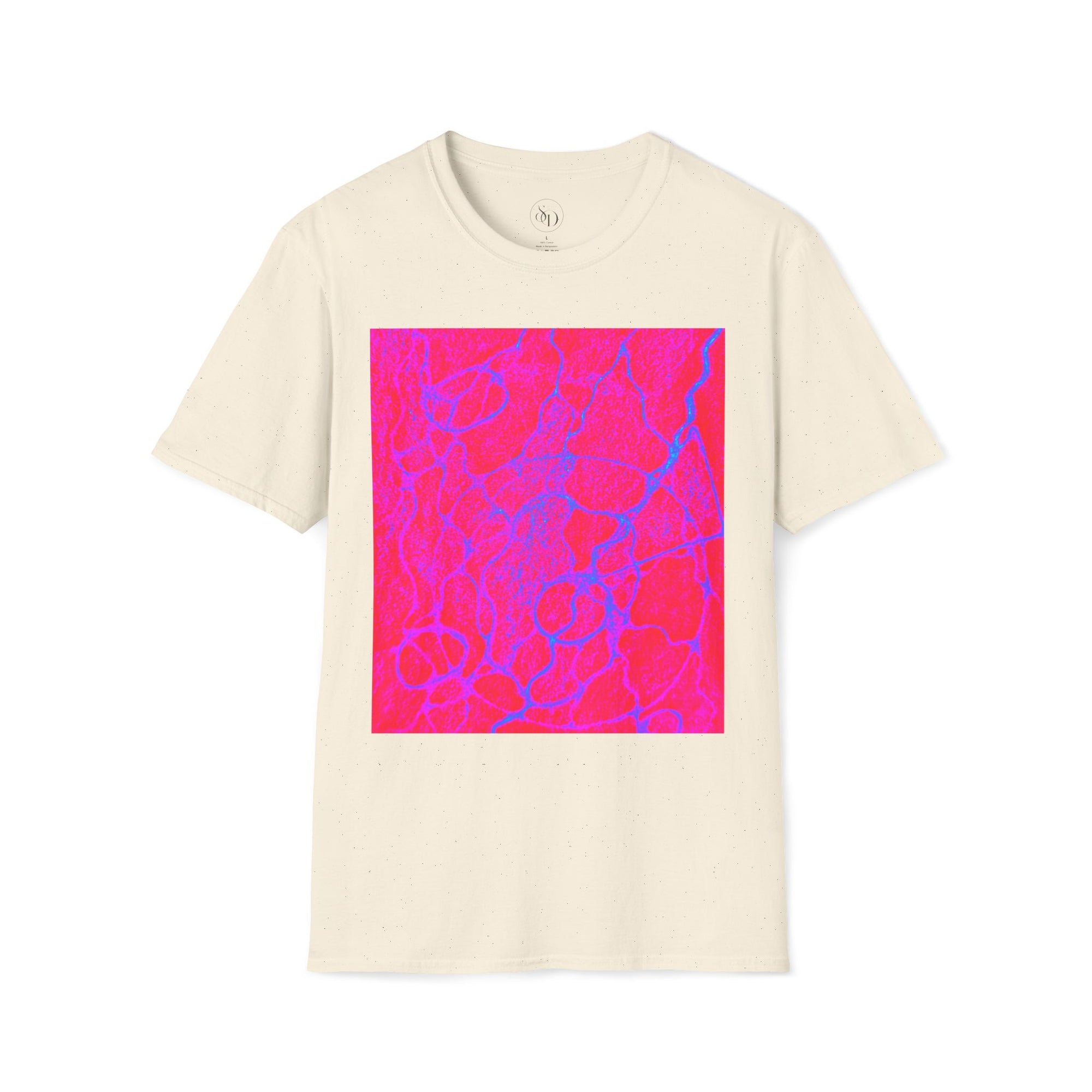 Neon Pink Plasma Abstract Unisex Tee | Vibrant Marble Graphic Shirt