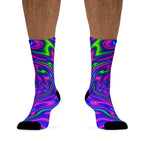 Vibrant Swirl Pattern Socks | Colorful Psychedelic Crew