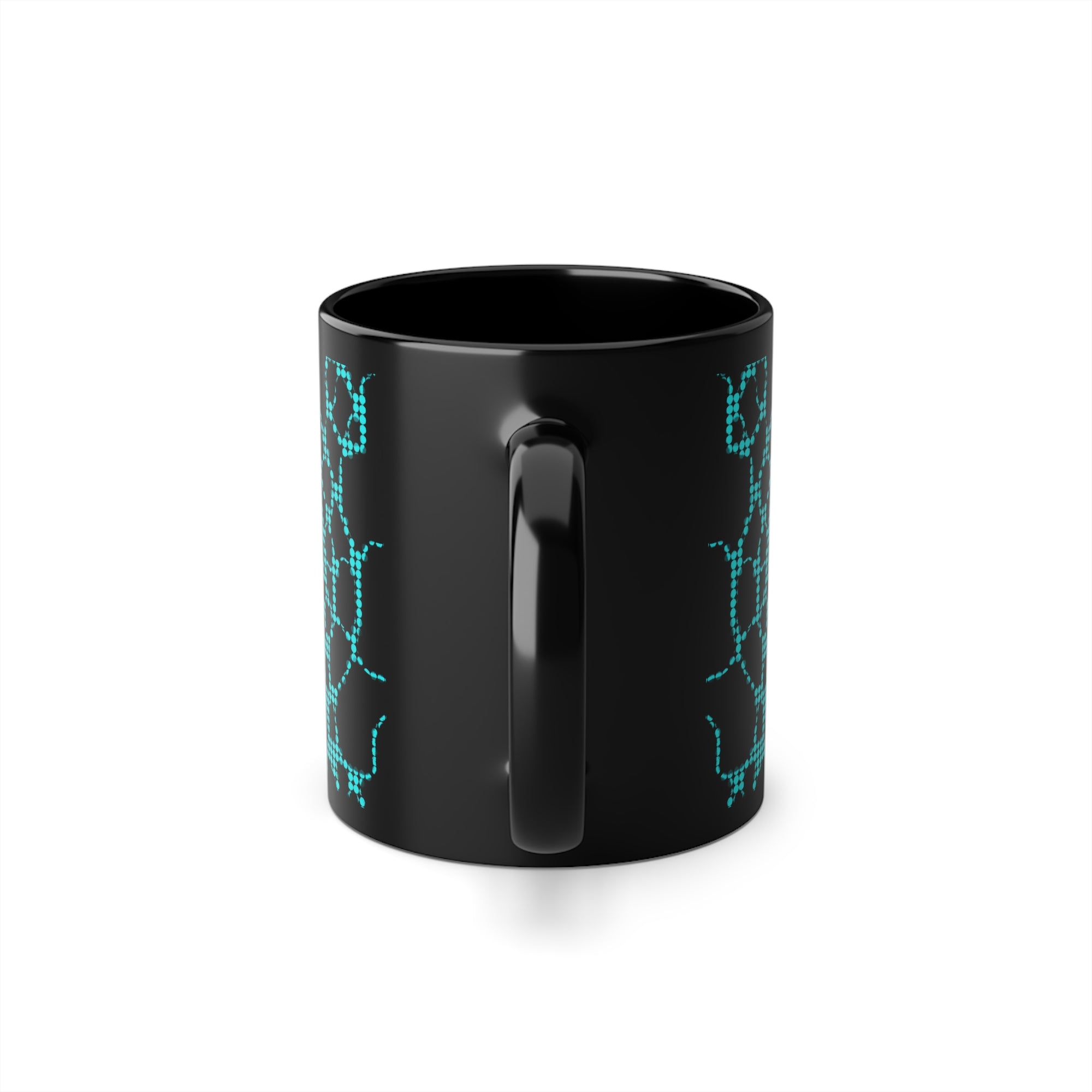 Futuristic Black Mug with Blue Tech Pattern | Cyber Coffee Cup | Modern Geek Gift for Programmers & Gamers