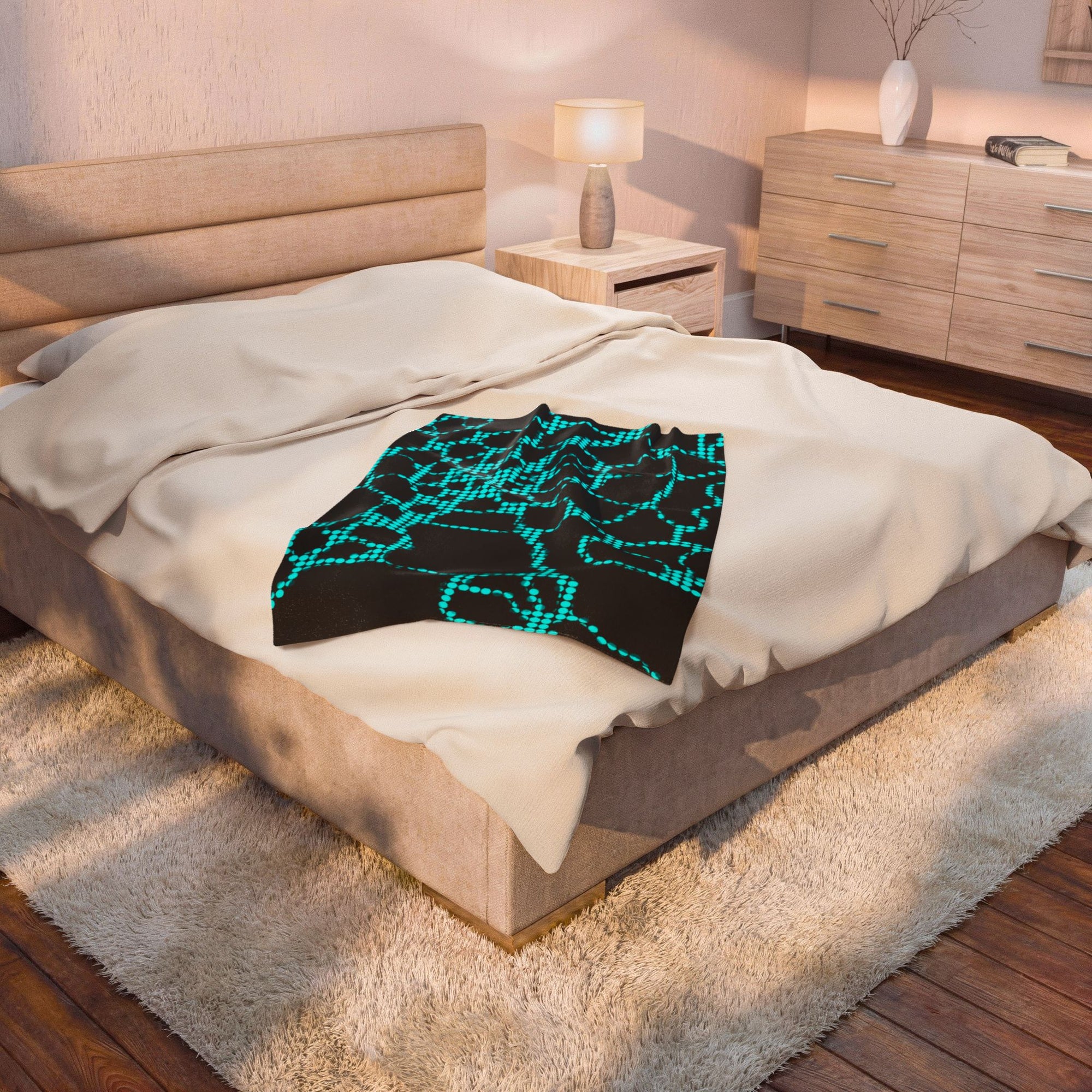 Abstract Plush Blanket | Colorful Cozy Throw | Modern Home Decor