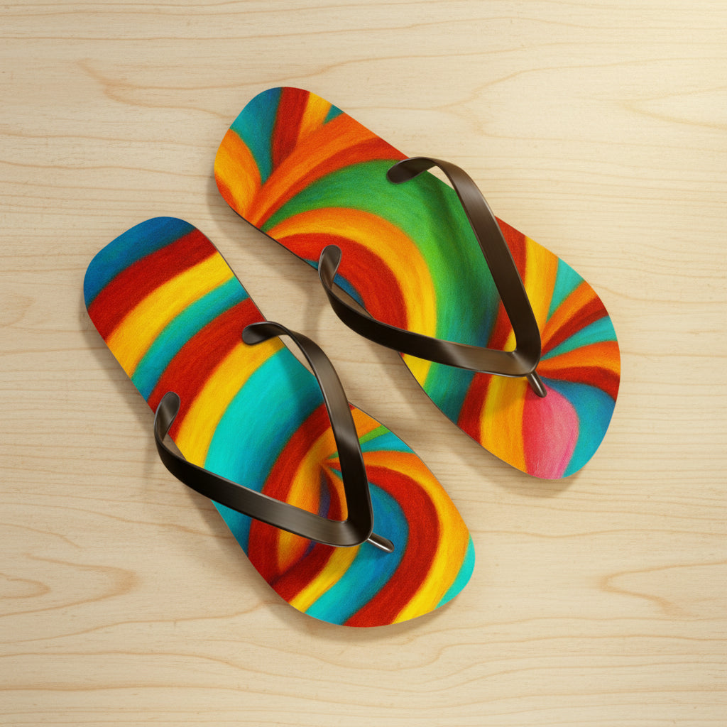 Artistic Flip Flops | Colorful Summer Sandals | Festival Aesthetic