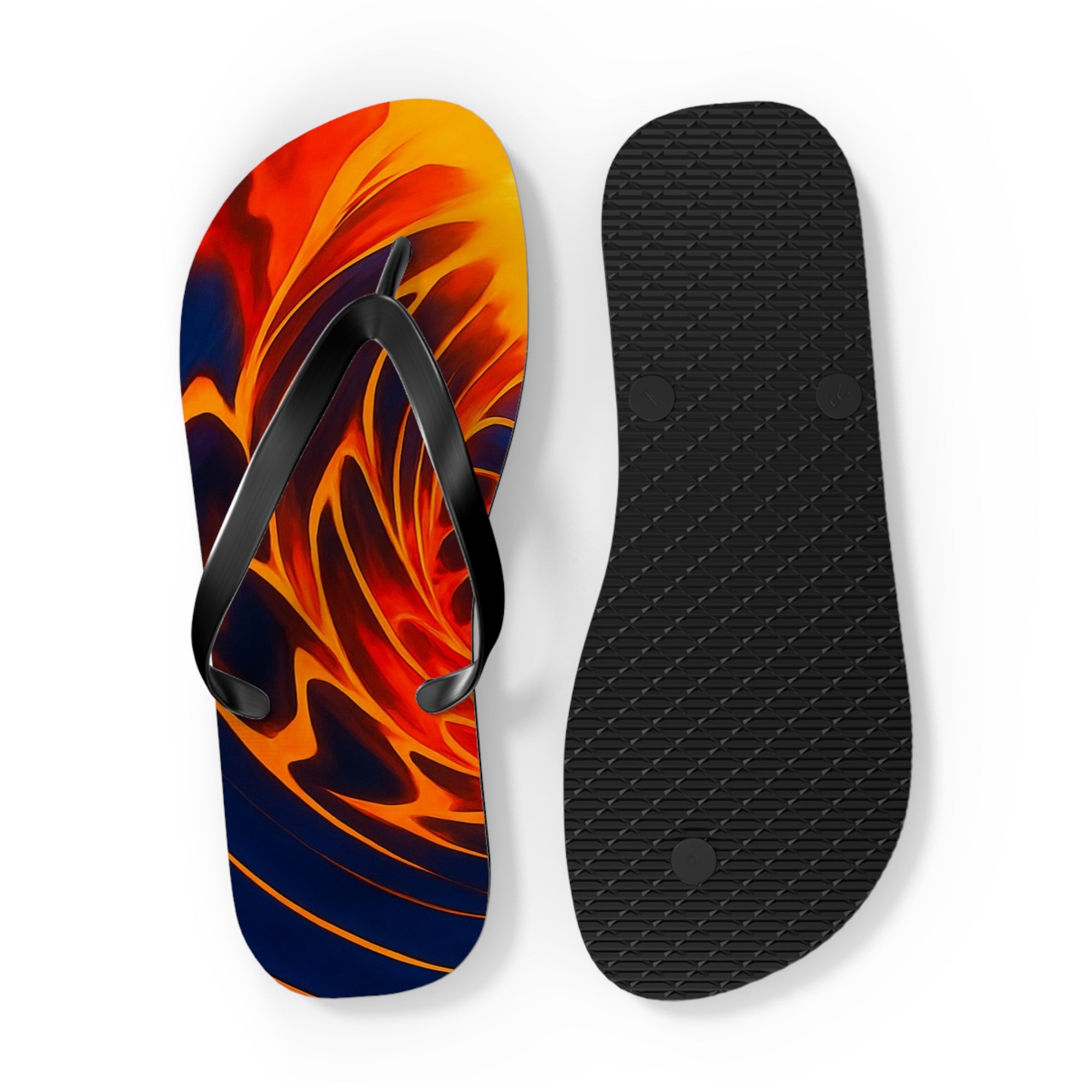 Vibrant Flame Flip Flops | Colorful Summer Beach Sandals