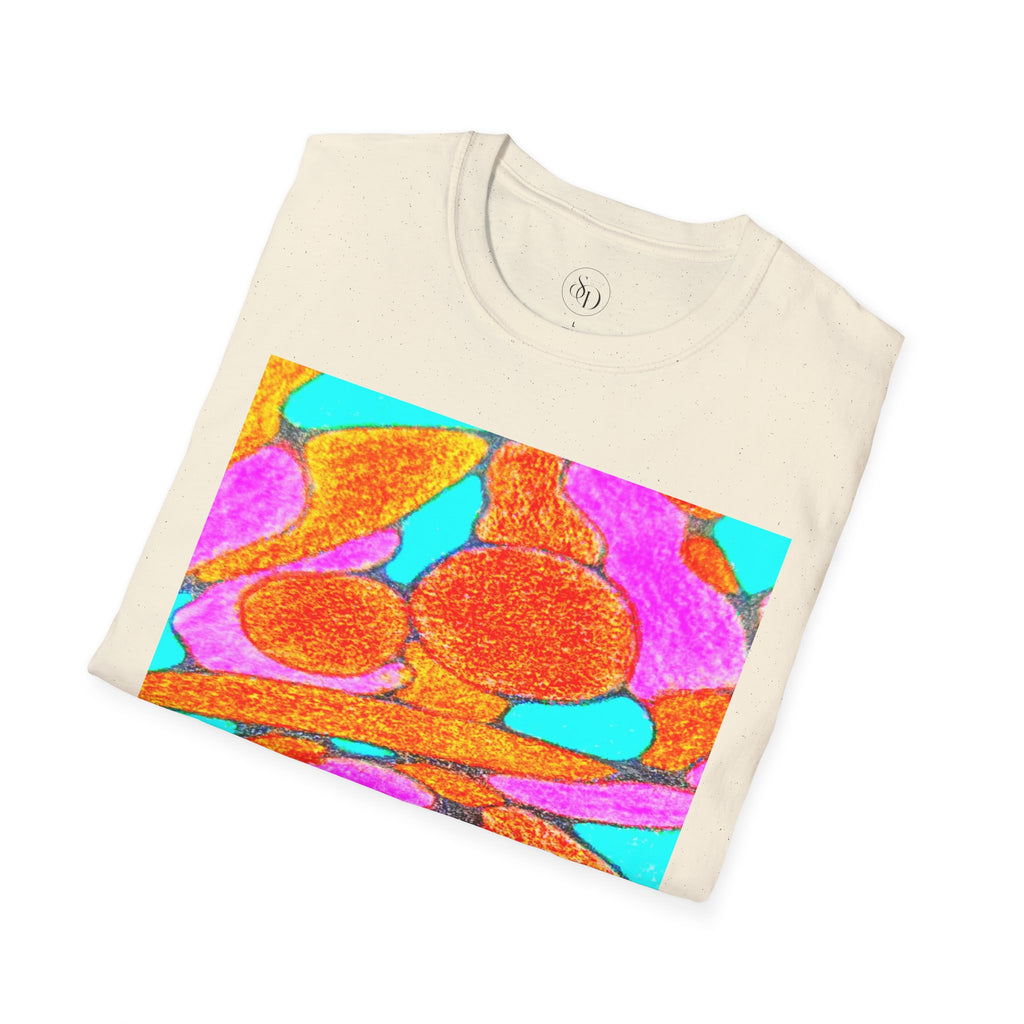 Abstract Floral T-Shirt | Pink Orange Art Graphic Tee