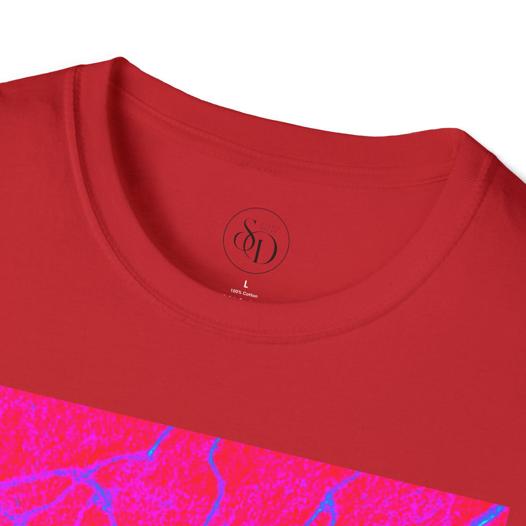 Neon Pink Plasma Abstract Unisex Tee | Vibrant Marble Graphic Shirt