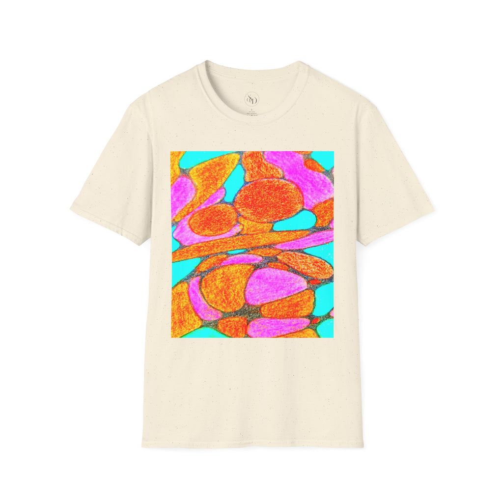 Abstract Floral T-Shirt | Pink Orange Art Graphic Tee