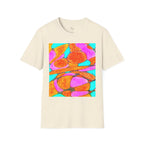 Abstract Floral T-Shirt | Pink Orange Art Graphic Tee