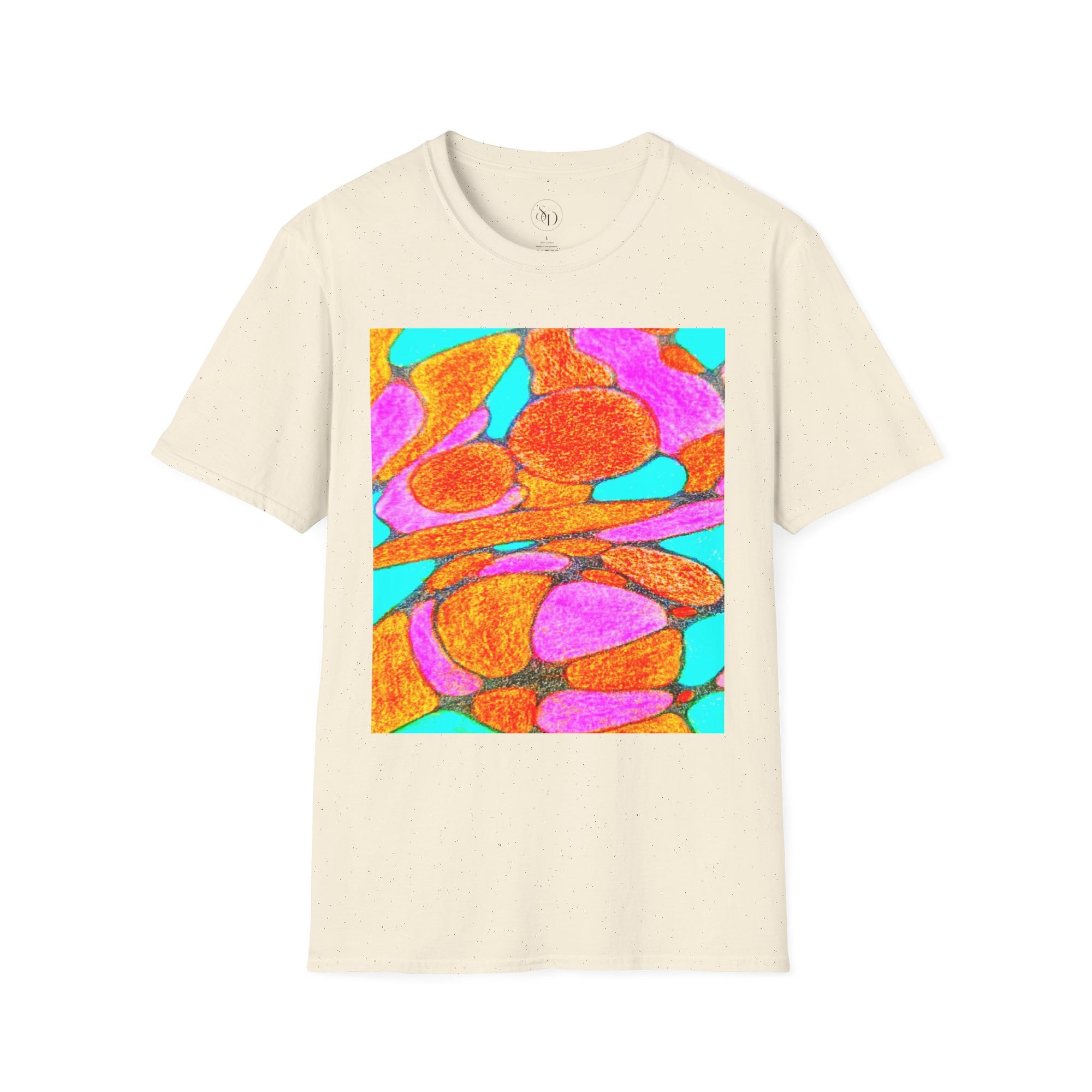 Abstract Floral T-Shirt | Pink Orange Art Graphic Tee