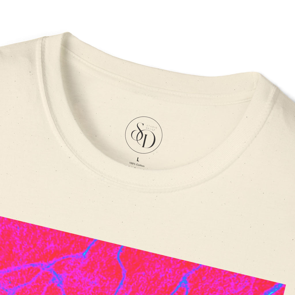 Neon Pink Plasma Abstract Unisex Tee | Vibrant Marble Graphic Shirt