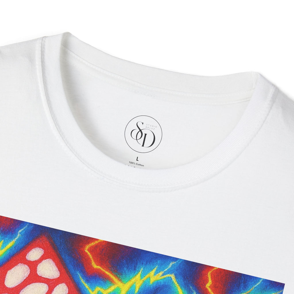 Geometric Neuro-Art T-Shirt | Bold Colorful Unisex Cotton Tee