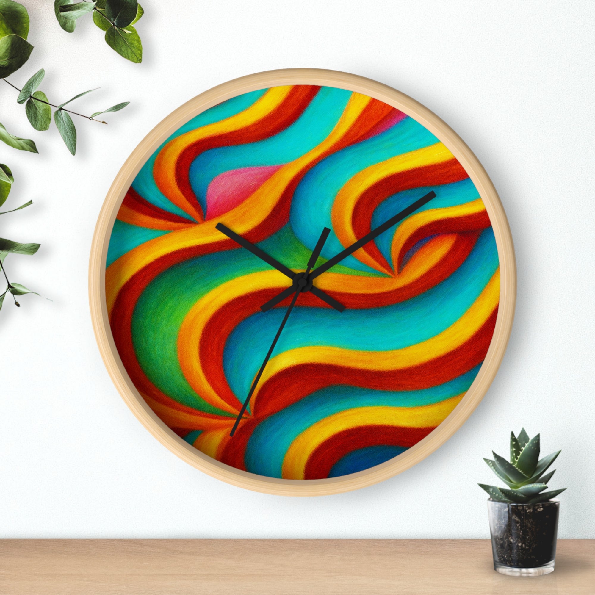 Colorful Wall Clock | Modern Rainbow Clock | Silent Home Decor