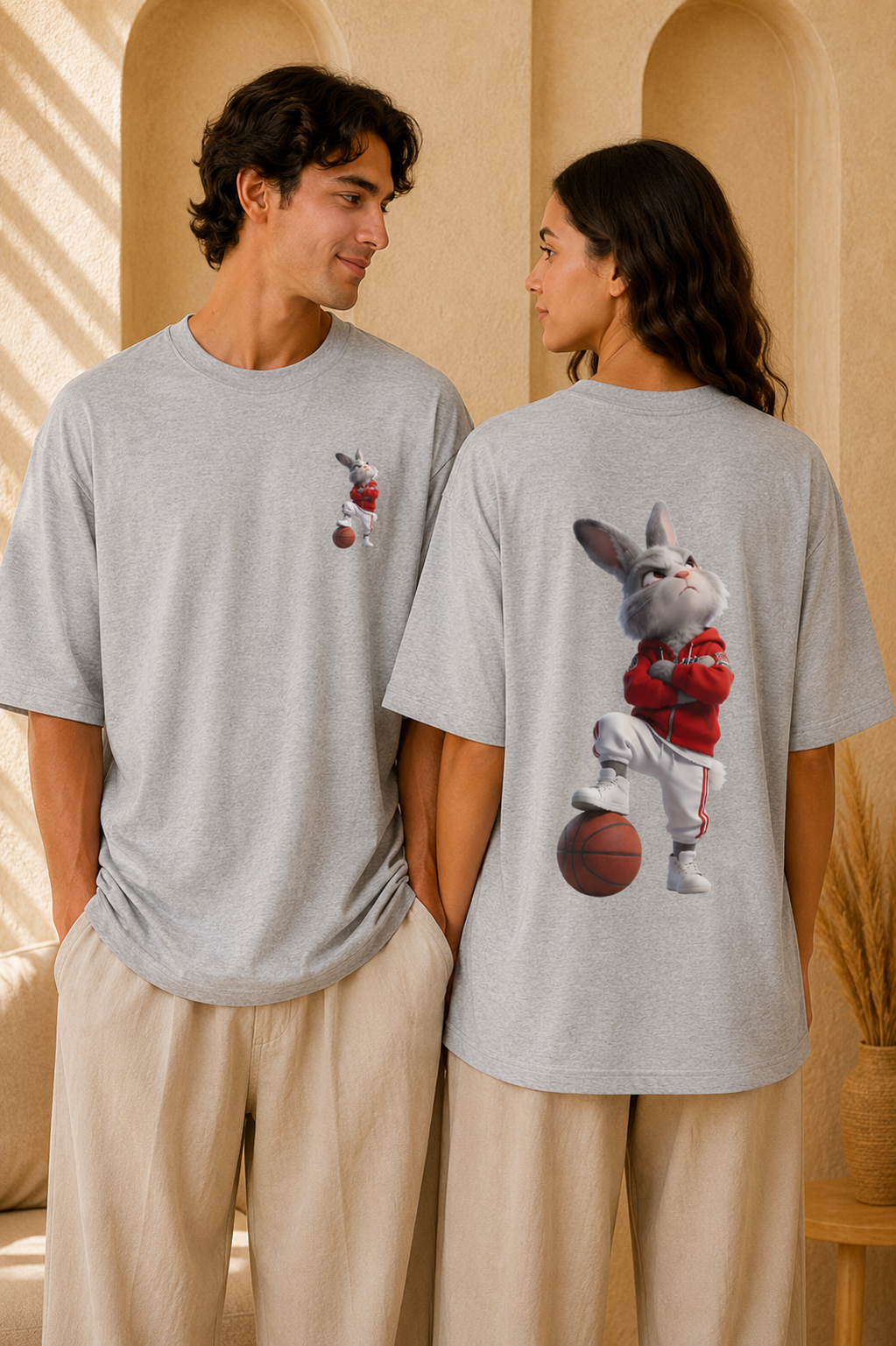 Bunny Basketball Tee | Rabbit Hoop Graphic T-Shirt
