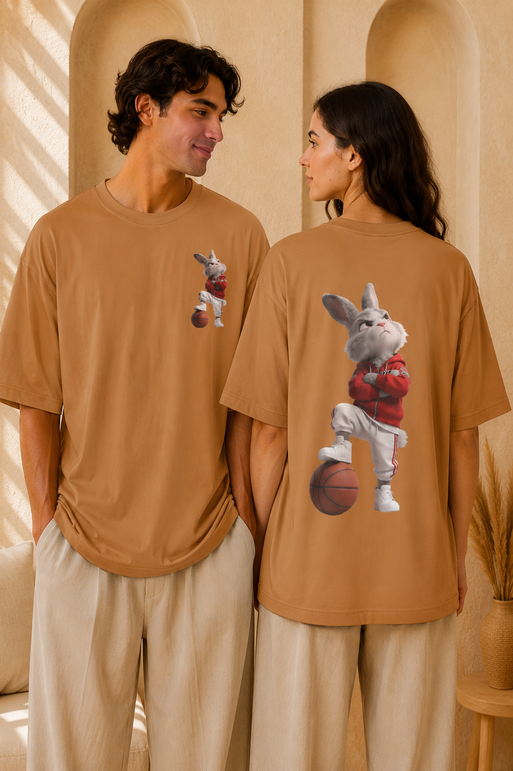 Bunny Basketball Tee | Rabbit Hoop Graphic T-Shirt