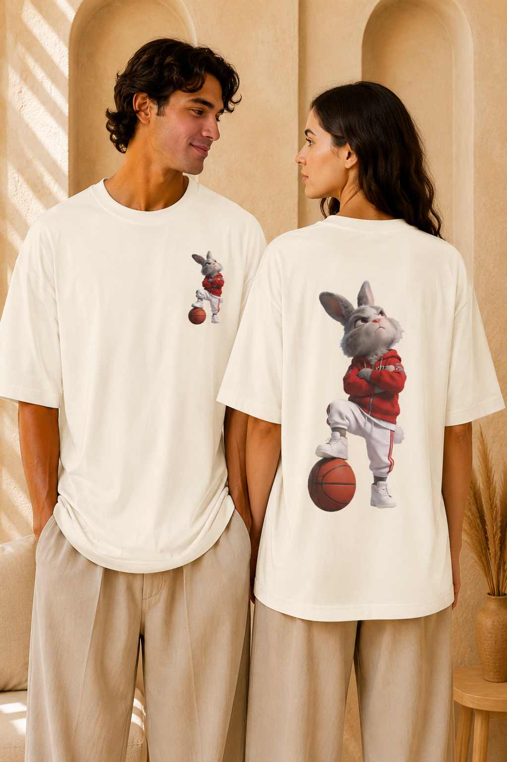 Bunny Basketball Tee | Rabbit Hoop Graphic T-Shirt