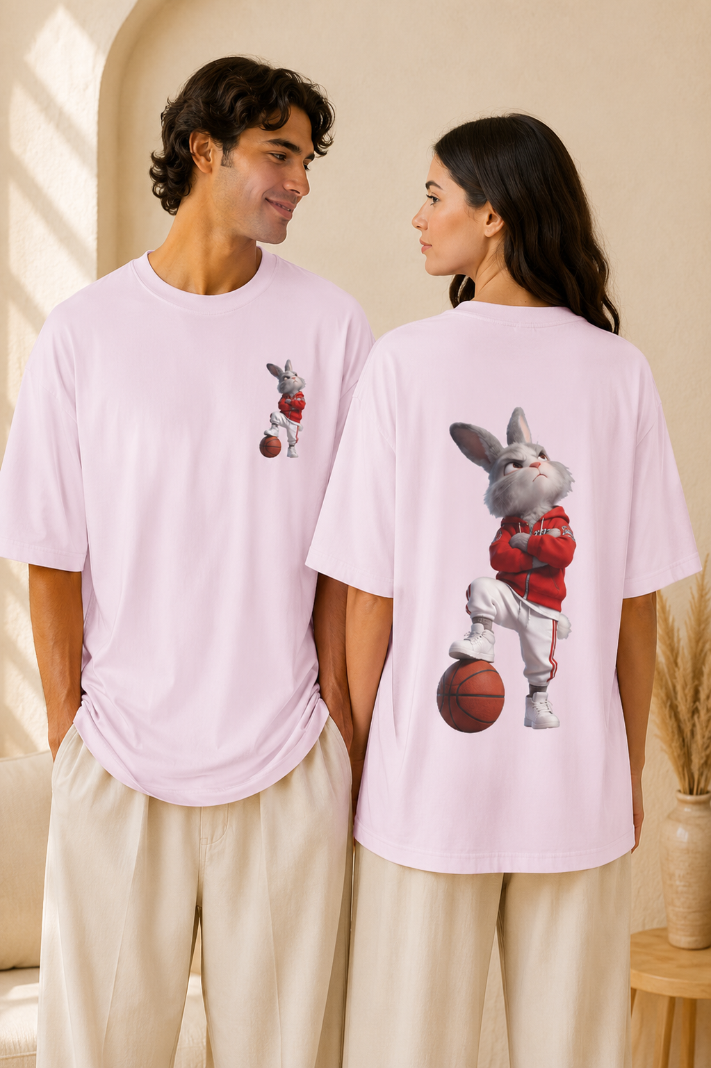 Bunny Basketball Tee | Rabbit Hoop Graphic T-Shirt
