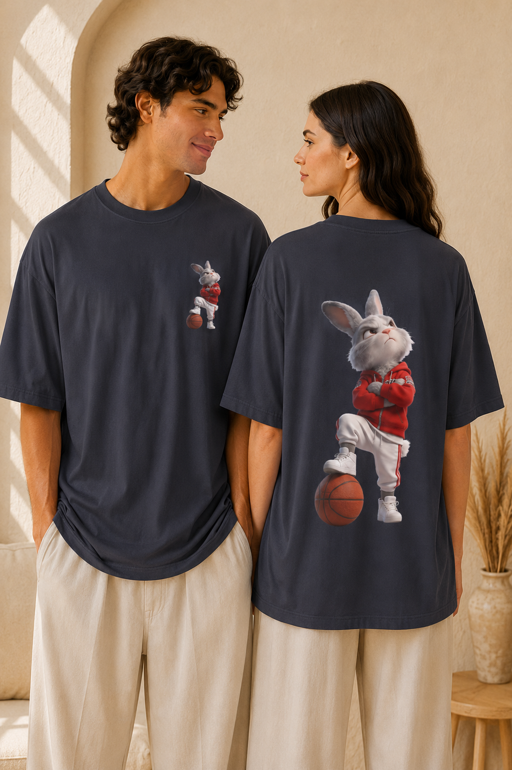 Bunny Basketball Tee | Rabbit Hoop Graphic T-Shirt