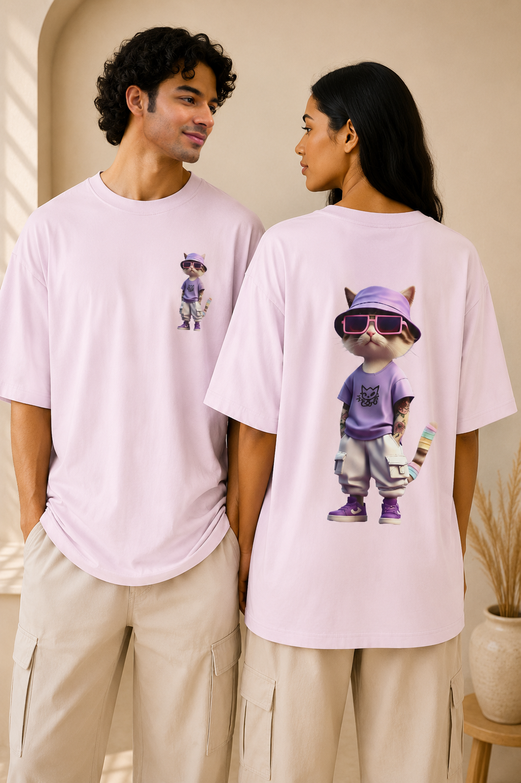Cat Streetwear Tee | Cool Cat Graphic Oversized Boxy T‑Shirt
