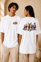 Camiseta de tripulación callejera antropomórfica - Camiseta gráfica de zorro de dibujos animados y amigos