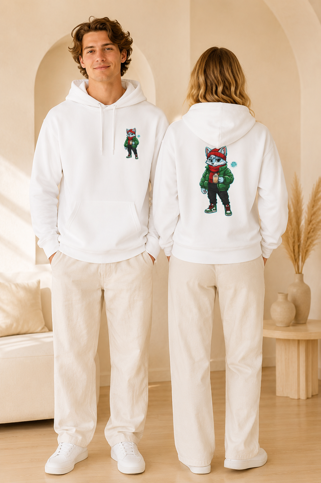 Cyber Wolf Gamer Hoodie | Cozy Christmas Sweatshirt