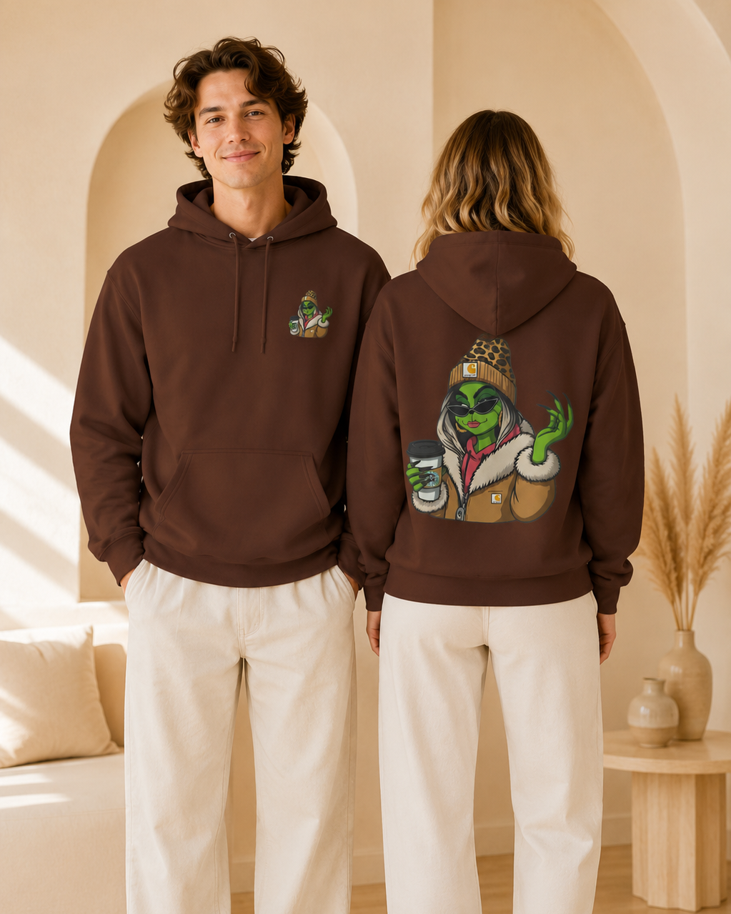 Grinch Girl Coffee Hoodie | Funny Christmas Sweatshirt