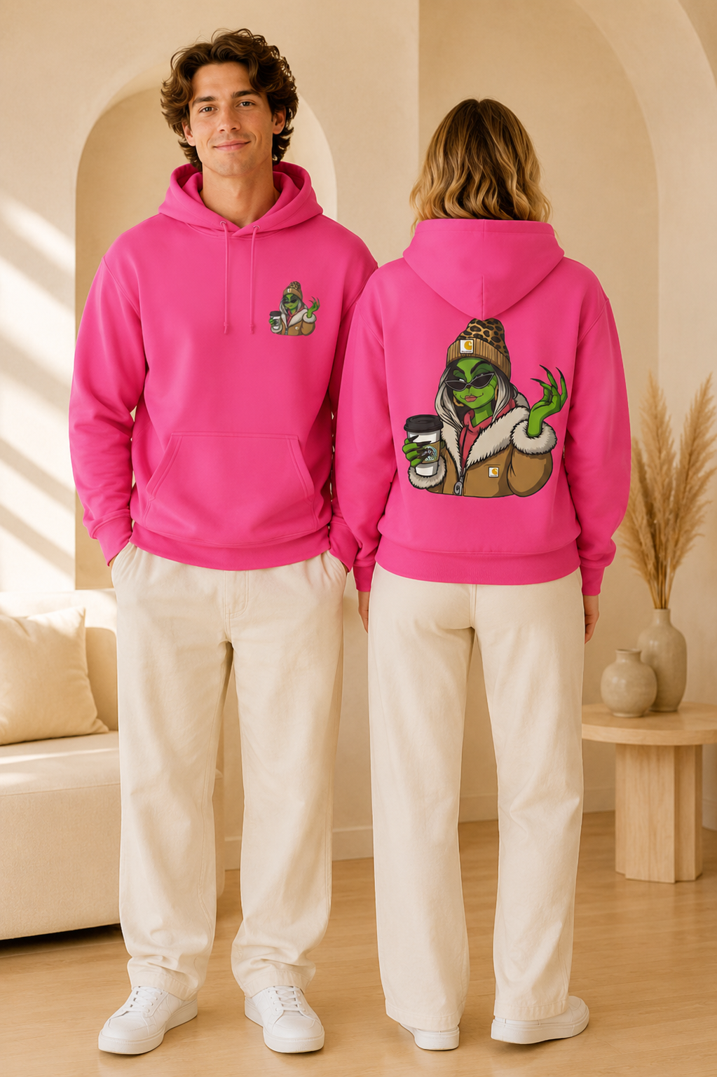 Grinch Girl Coffee Hoodie | Funny Christmas Sweatshirt