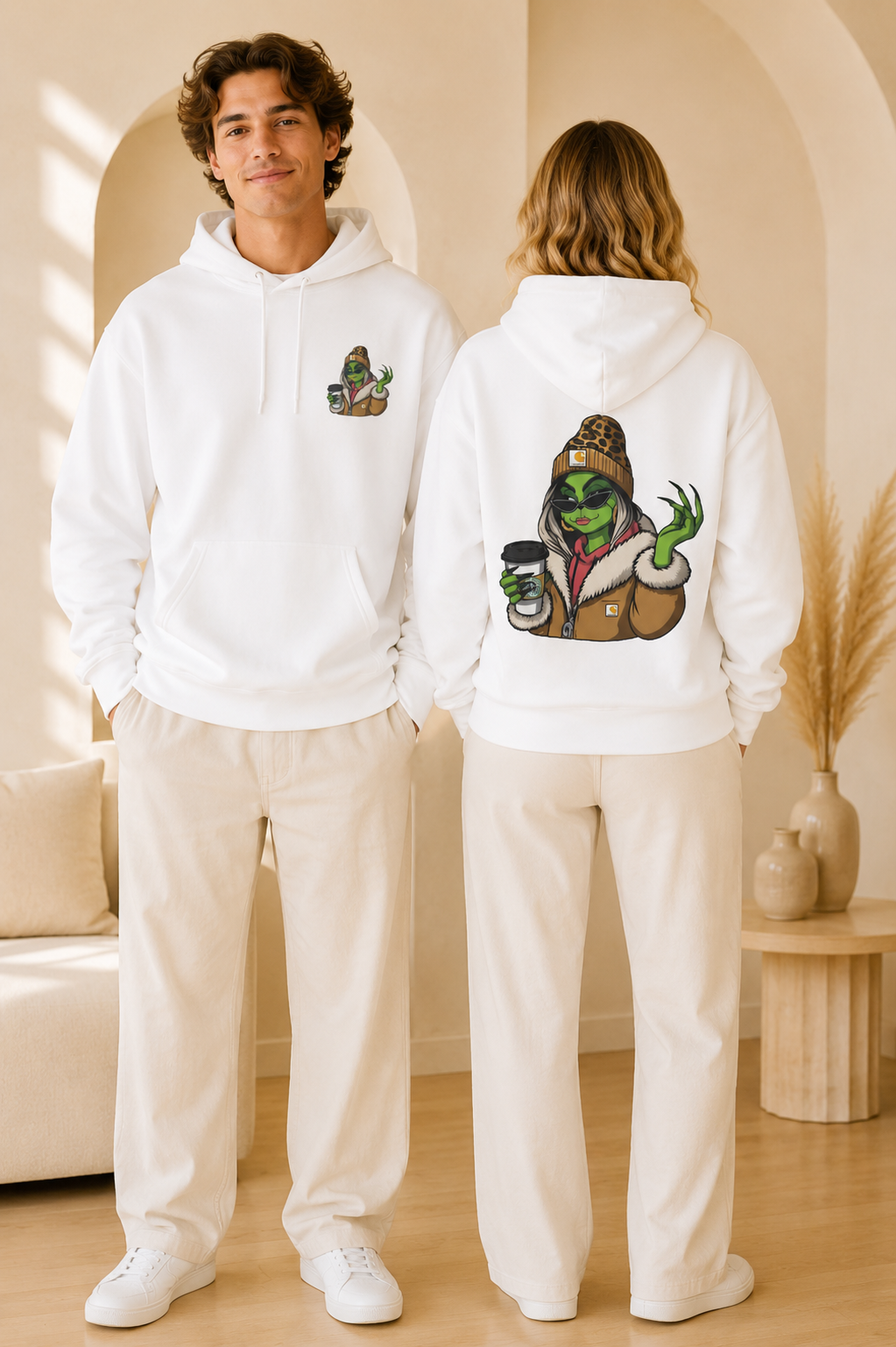 Grinch Girl Coffee Hoodie | Funny Christmas Sweatshirt
