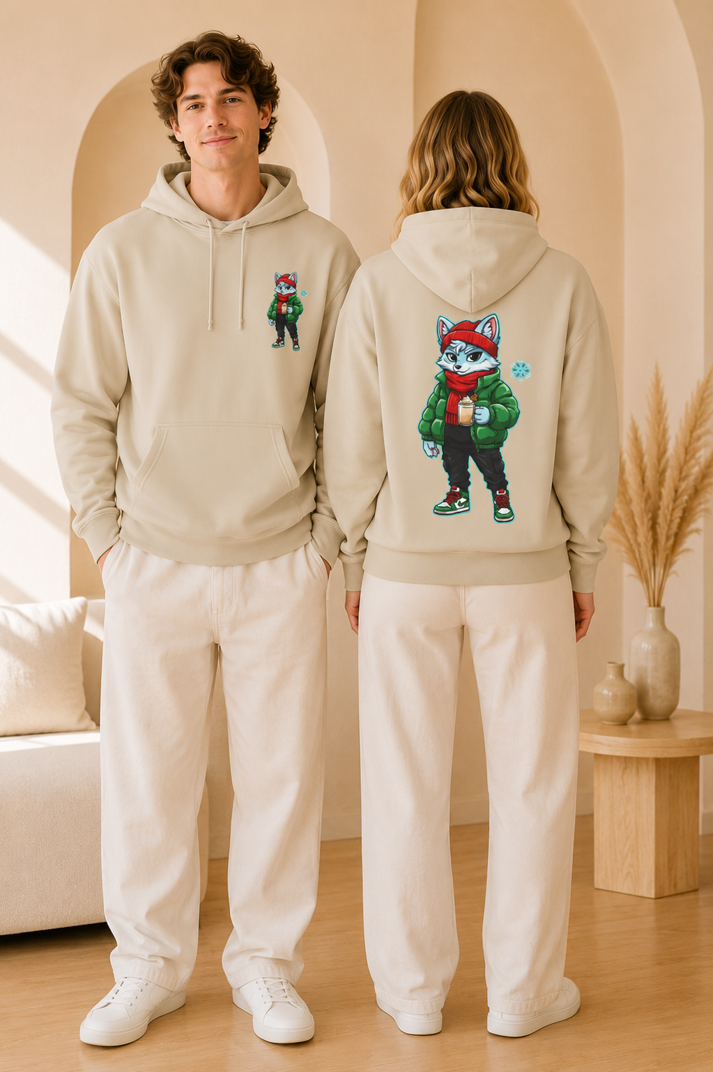 Cyber Wolf Gamer Hoodie | Cozy Christmas Sweatshirt