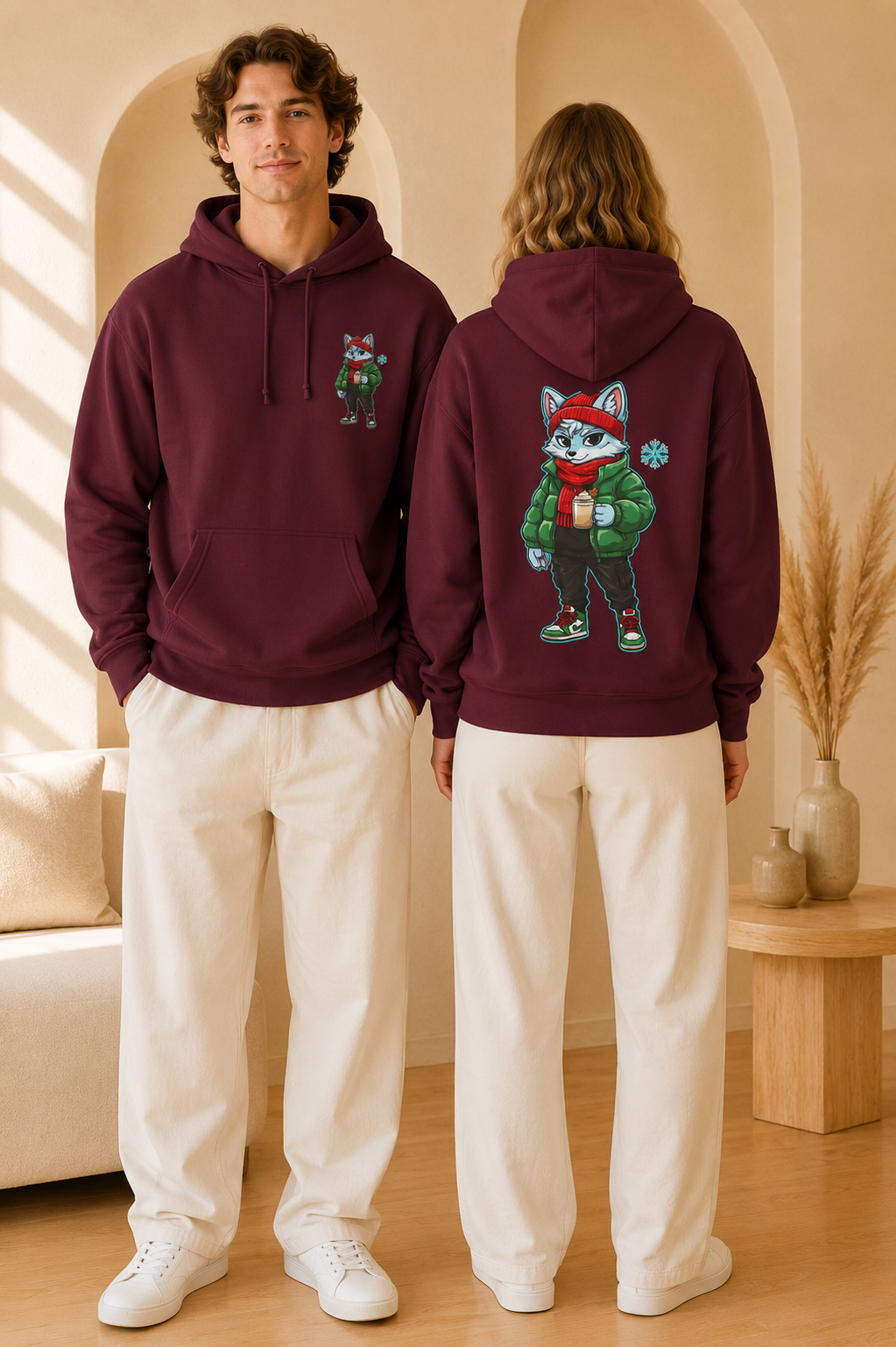 Cyber Wolf Gamer Hoodie | Cozy Christmas Sweatshirt