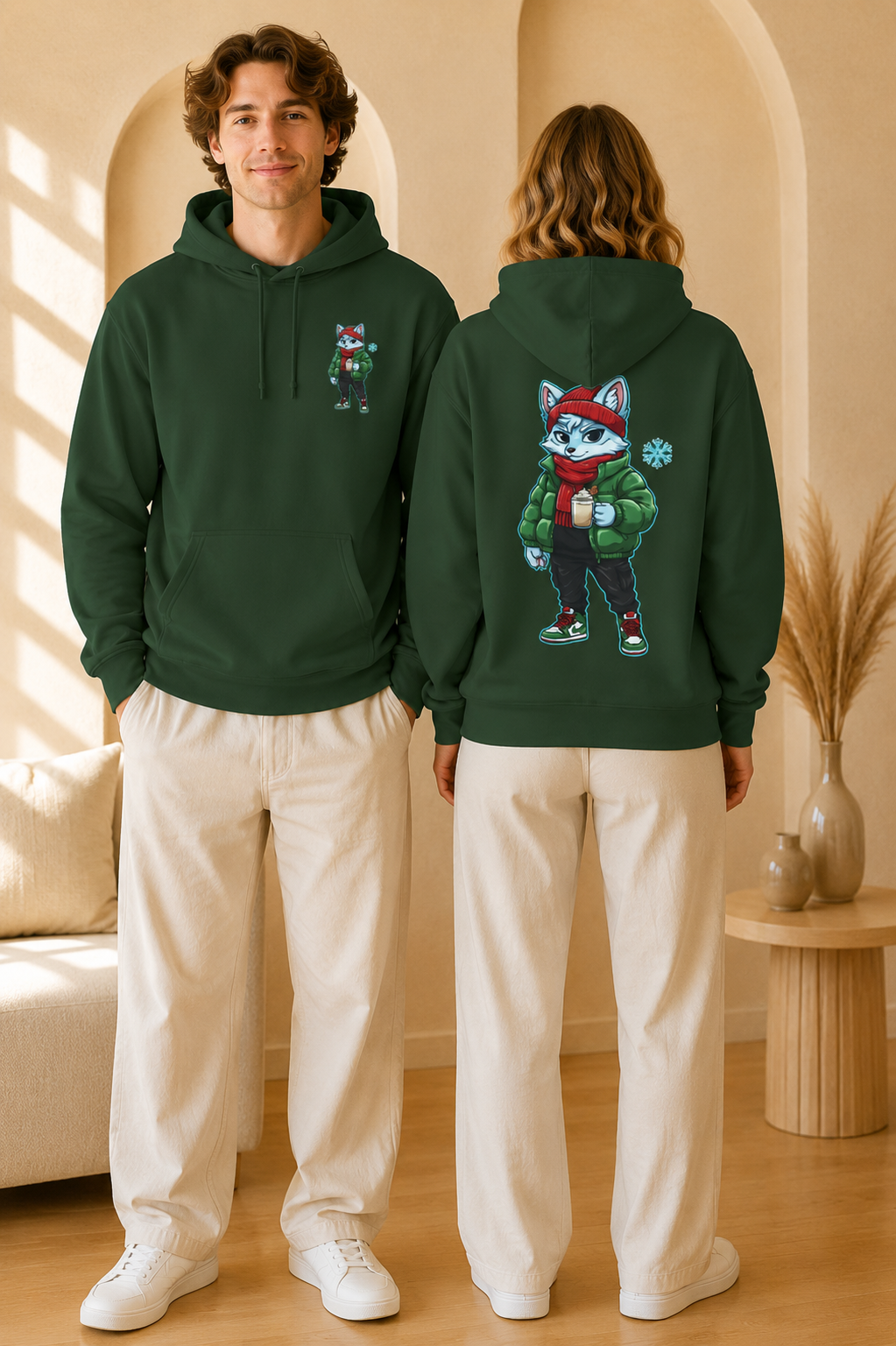 Cyber Wolf Gamer Hoodie | Cozy Christmas Sweatshirt