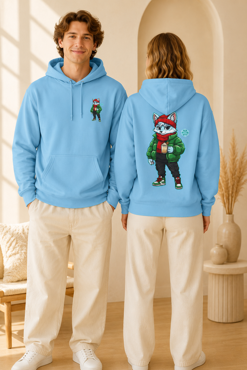 Cyber Wolf Gamer Hoodie | Cozy Christmas Sweatshirt