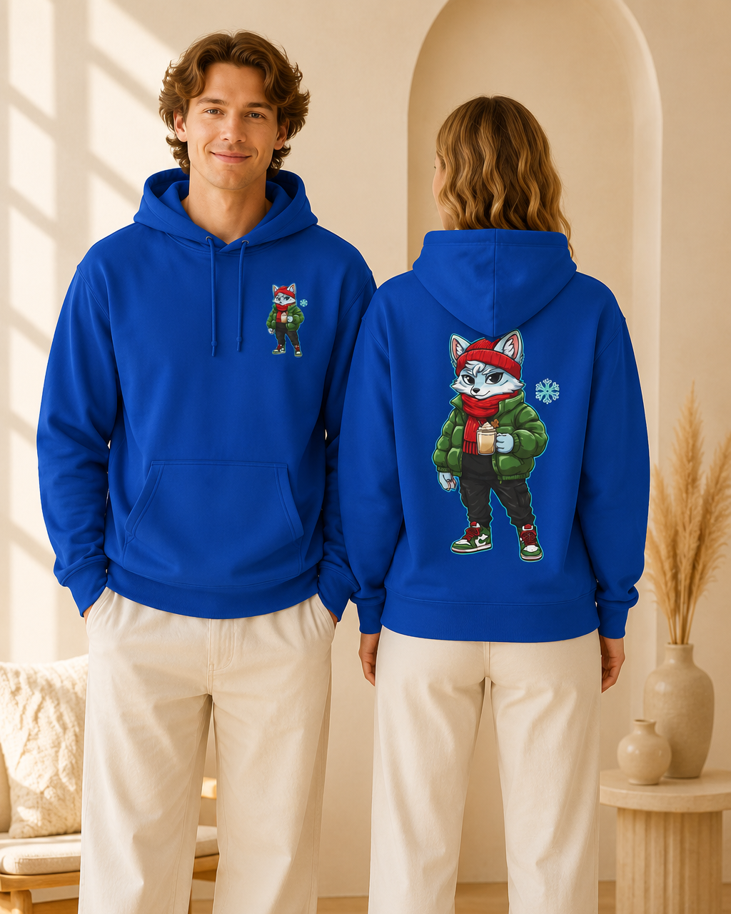 Cyber Wolf Gamer Hoodie | Cozy Christmas Sweatshirt